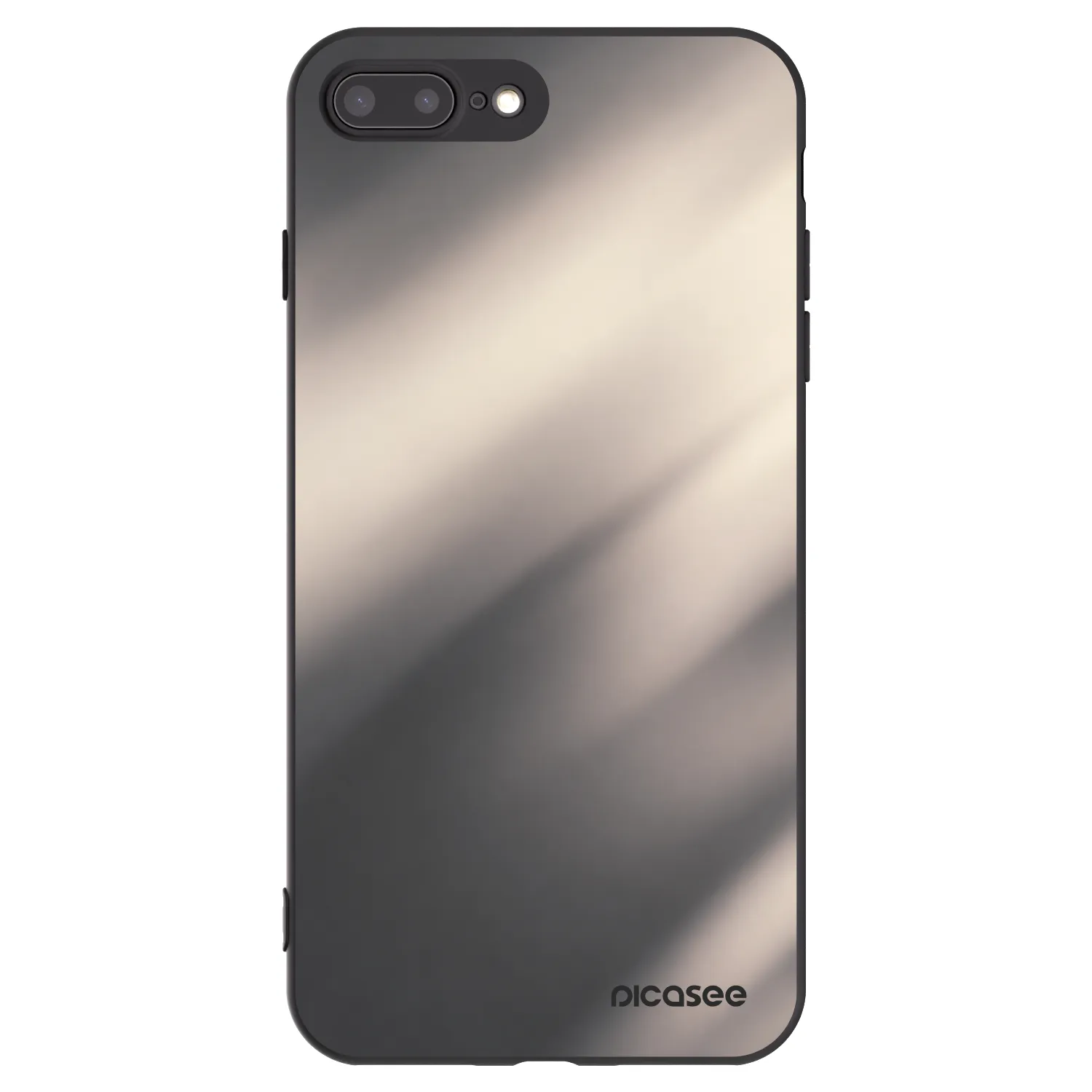 Picasee silikónový čierny obal pre Apple iPhone 8 Plus - Smoky Beige