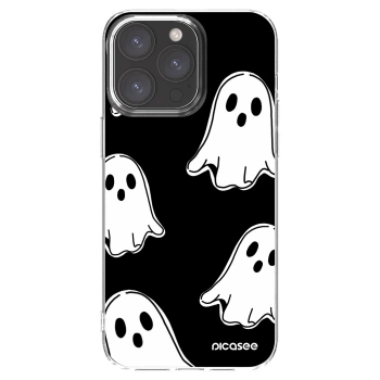 Picasee silikónový prehľadný obal pre Apple iPhone 15 Pro Max - Black ghosts