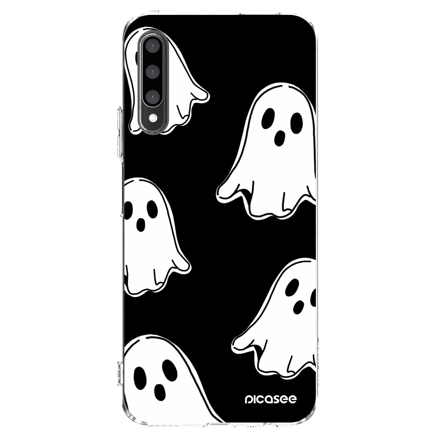 Picasee silikónový prehľadný obal pre Honor 9X Pro - Black ghosts