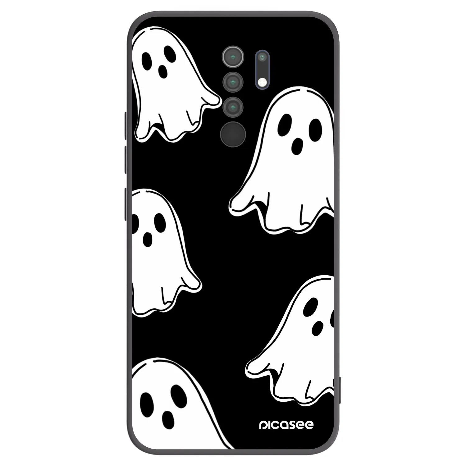Picasee silikónový čierny obal pre Xiaomi Redmi 9 - Black ghosts