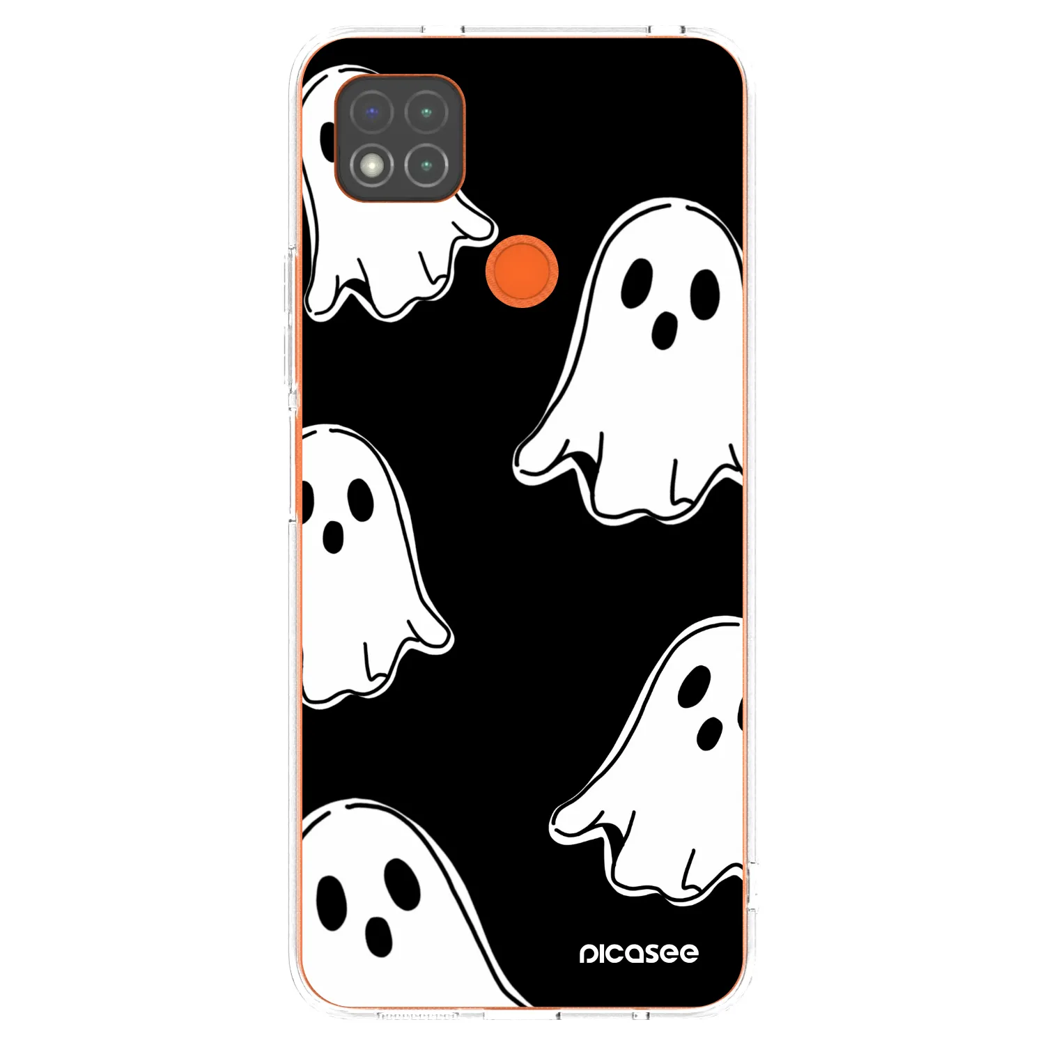 Picasee silikónový prehľadný obal pre Xiaomi Redmi 9C - Black ghosts