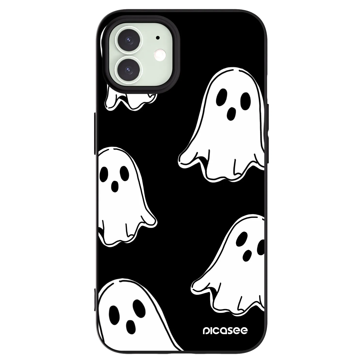 Picasee silikónový čierny obal pre Apple iPhone 12 Pro - Black ghosts
