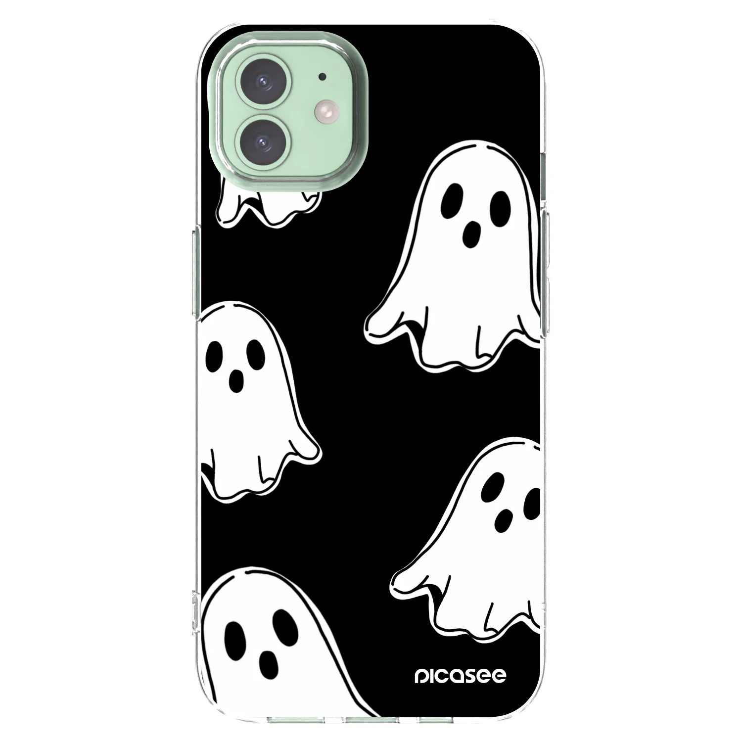 Picasee silikónový prehľadný obal pre Apple iPhone 12 Pro - Black ghosts