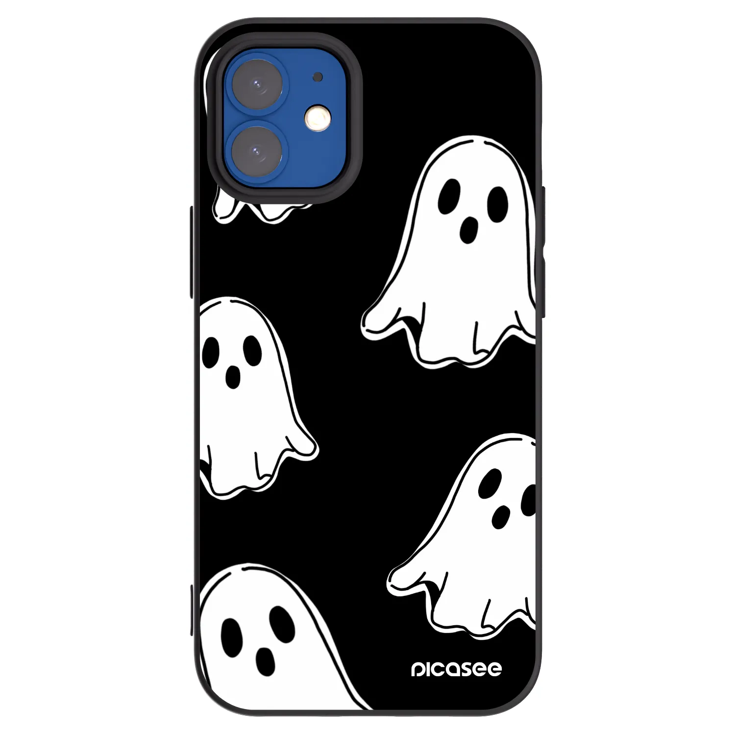 Picasee silikónový čierny obal pre Apple iPhone 12 mini - Black ghosts