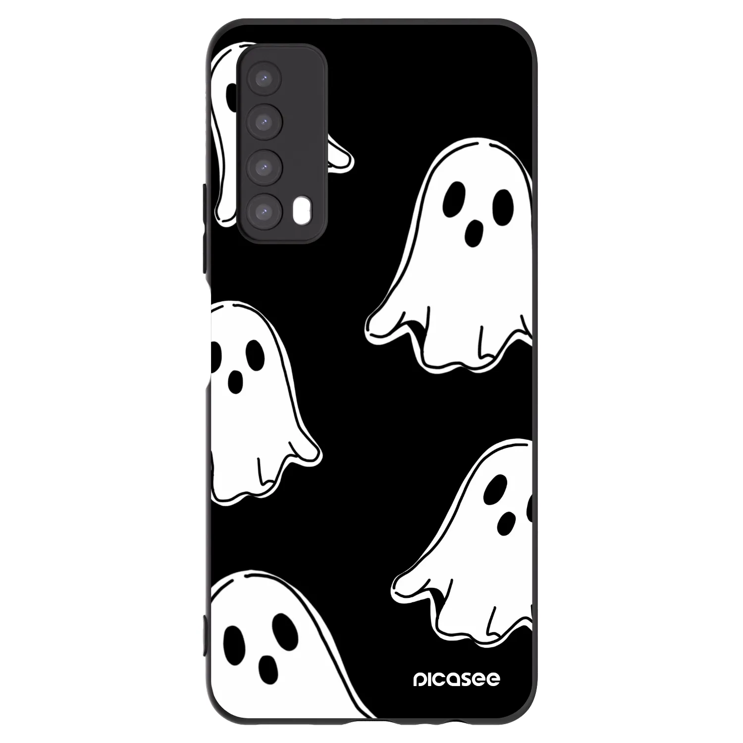 Picasee silikónový čierny obal pre Huawei P Smart 2021 - Black ghosts