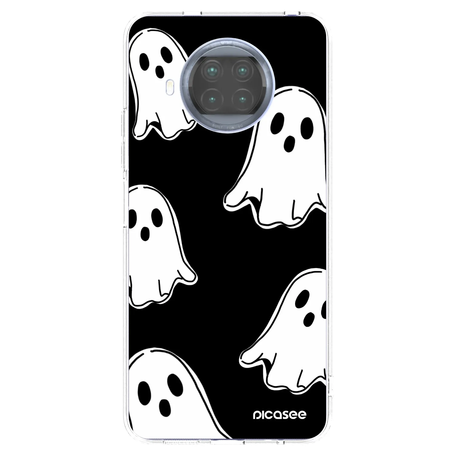 Picasee silikónový prehľadný obal pre Xiaomi Mi 10T Lite - Black ghosts