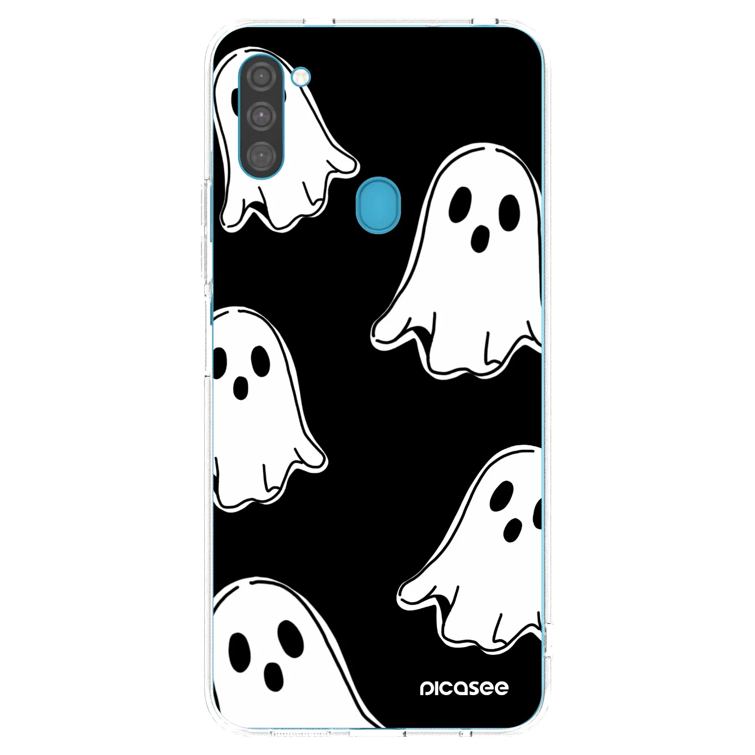 Picasee silikónový prehľadný obal pre Samsung Galaxy M11 - Black ghosts