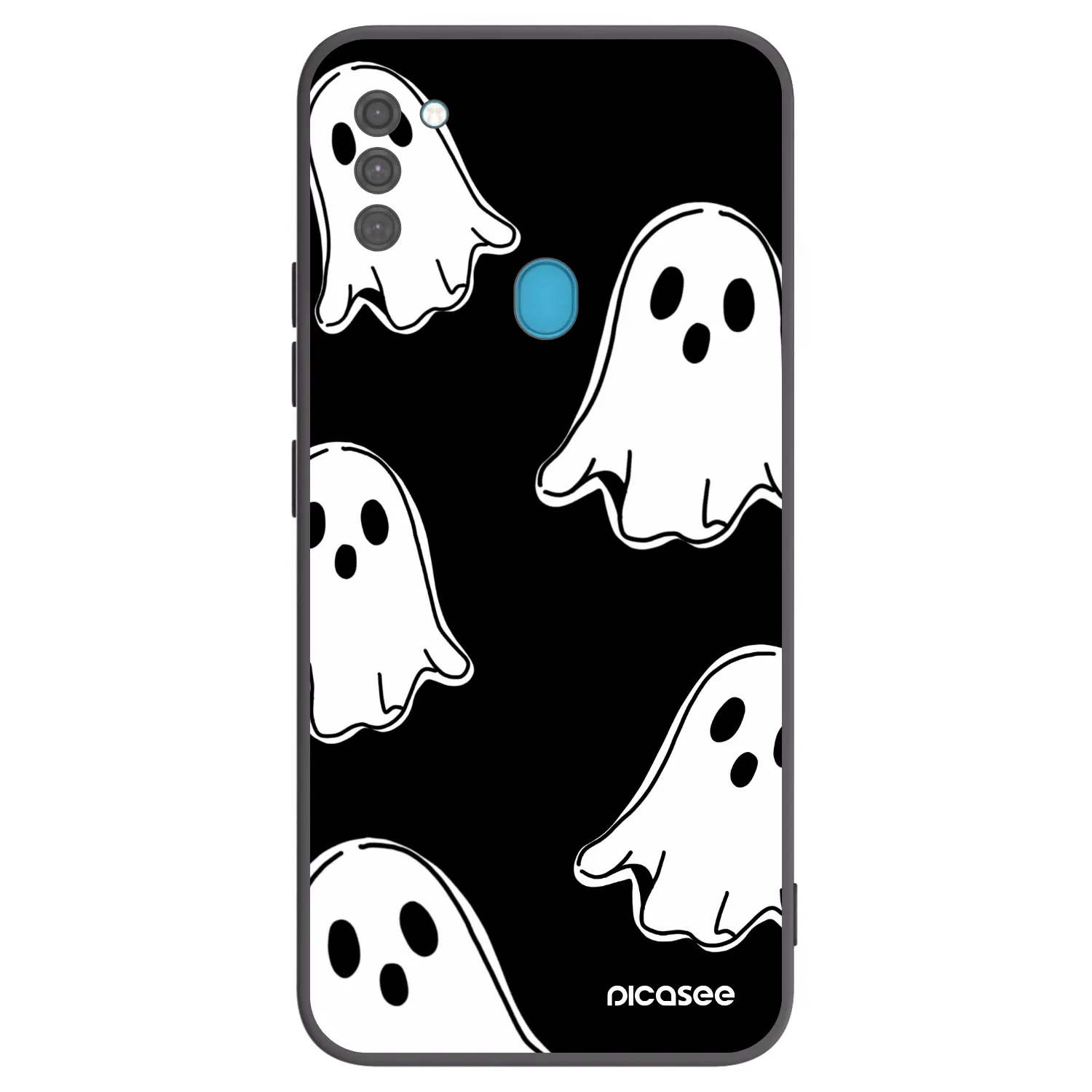 Picasee silikónový čierny obal pre Samsung Galaxy M11 - Black ghosts
