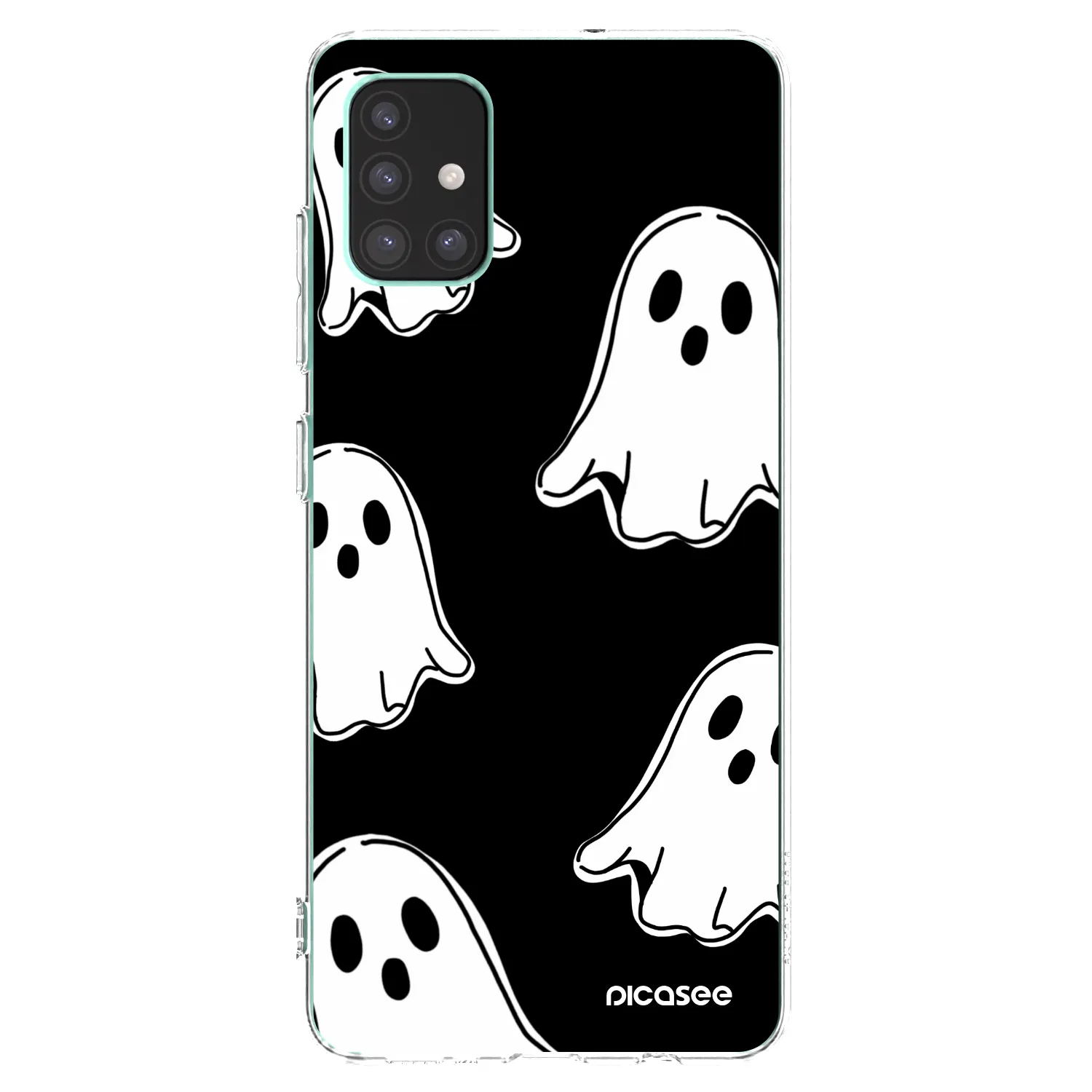 Picasee silikónový prehľadný obal pre Samsung Galaxy M51 M515F - Black ghosts