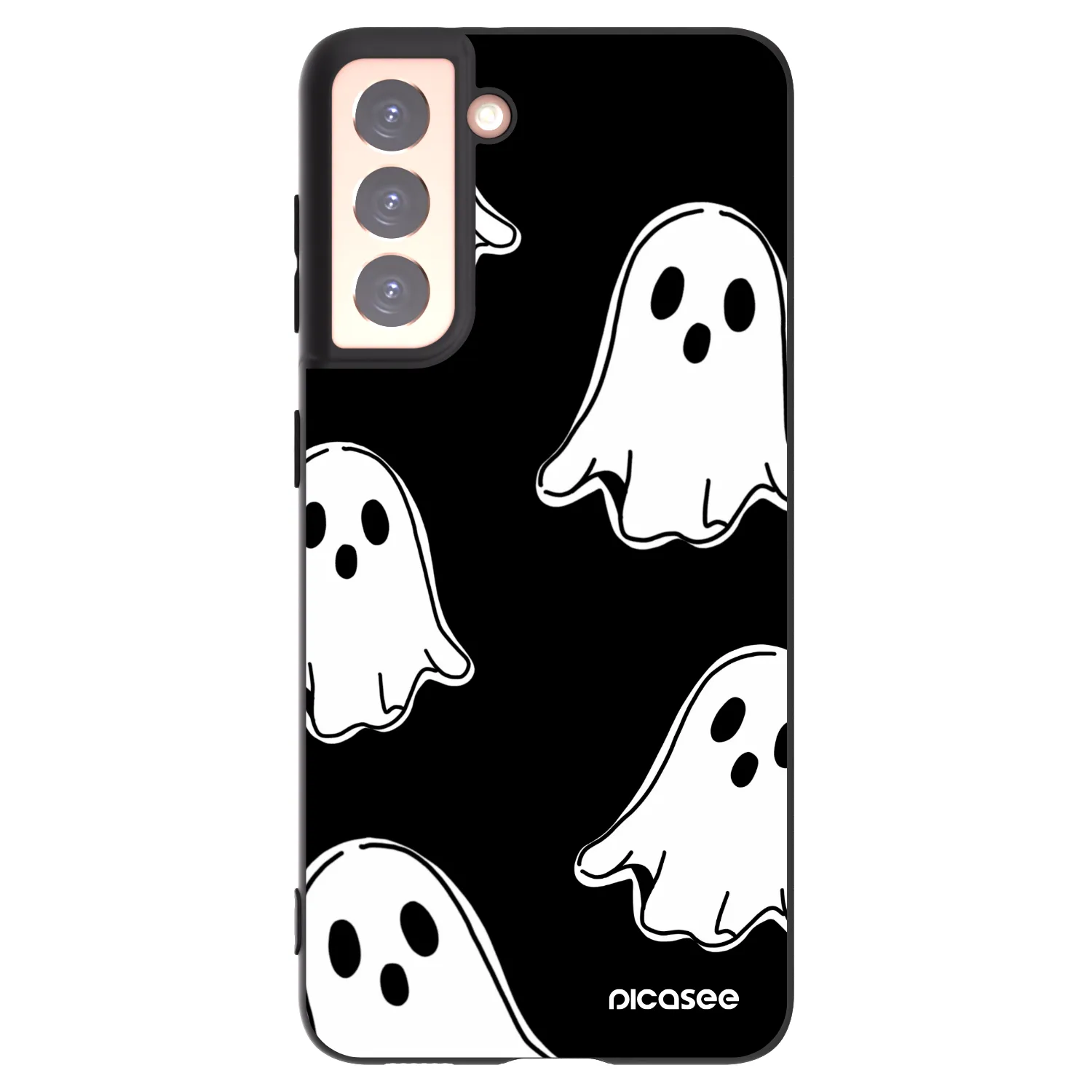Picasee silikónový čierny obal pre Samsung Galaxy S21 5G G991B - Black ghosts