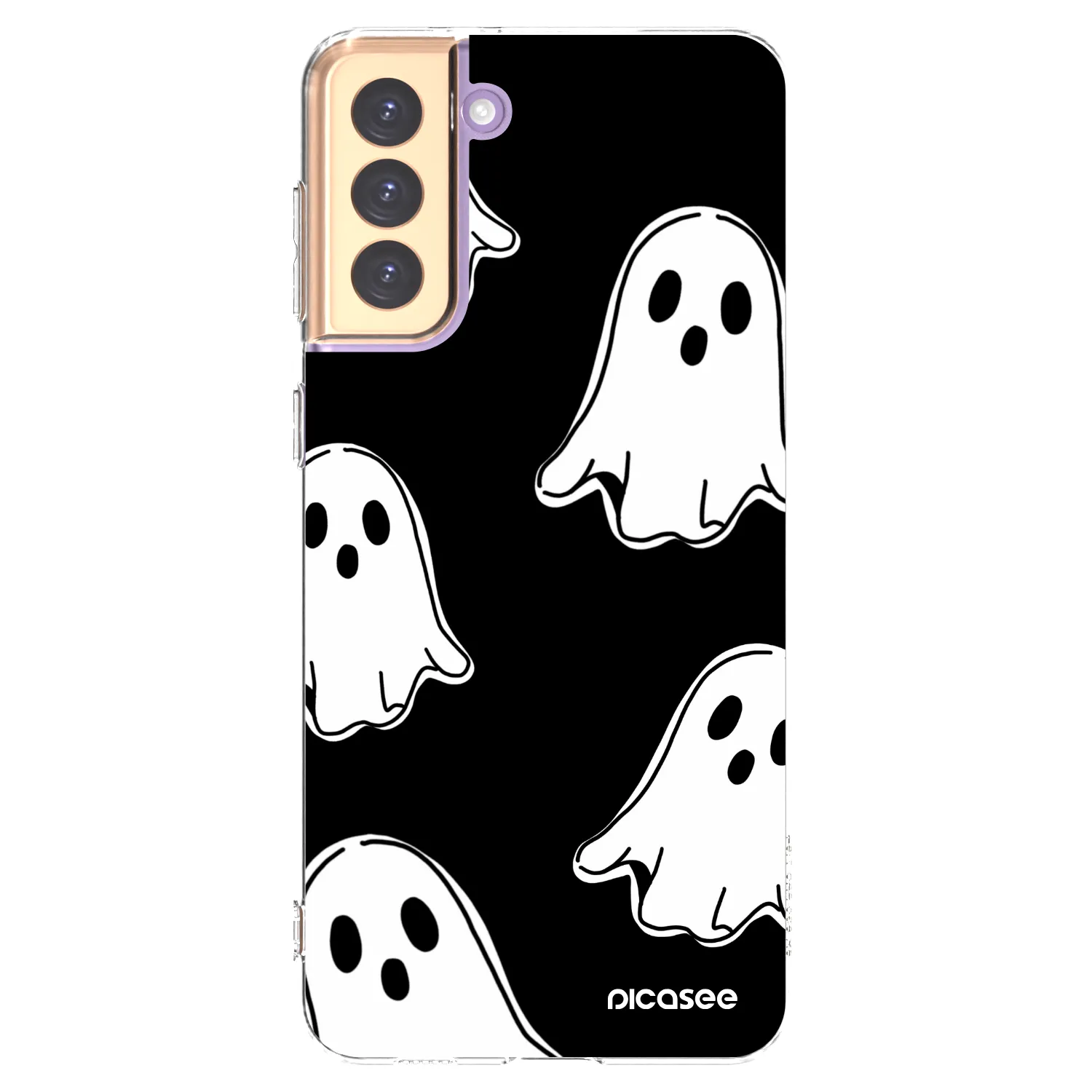 Picasee silikónový prehľadný obal pre Samsung Galaxy S21+ 5G G996F - Black ghosts