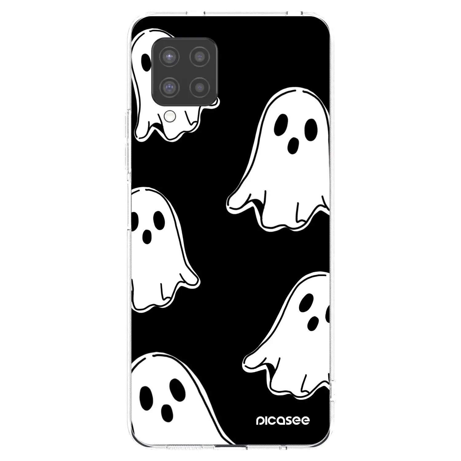Picasee silikónový prehľadný obal pre Samsung Galaxy A42 A426B - Black ghosts
