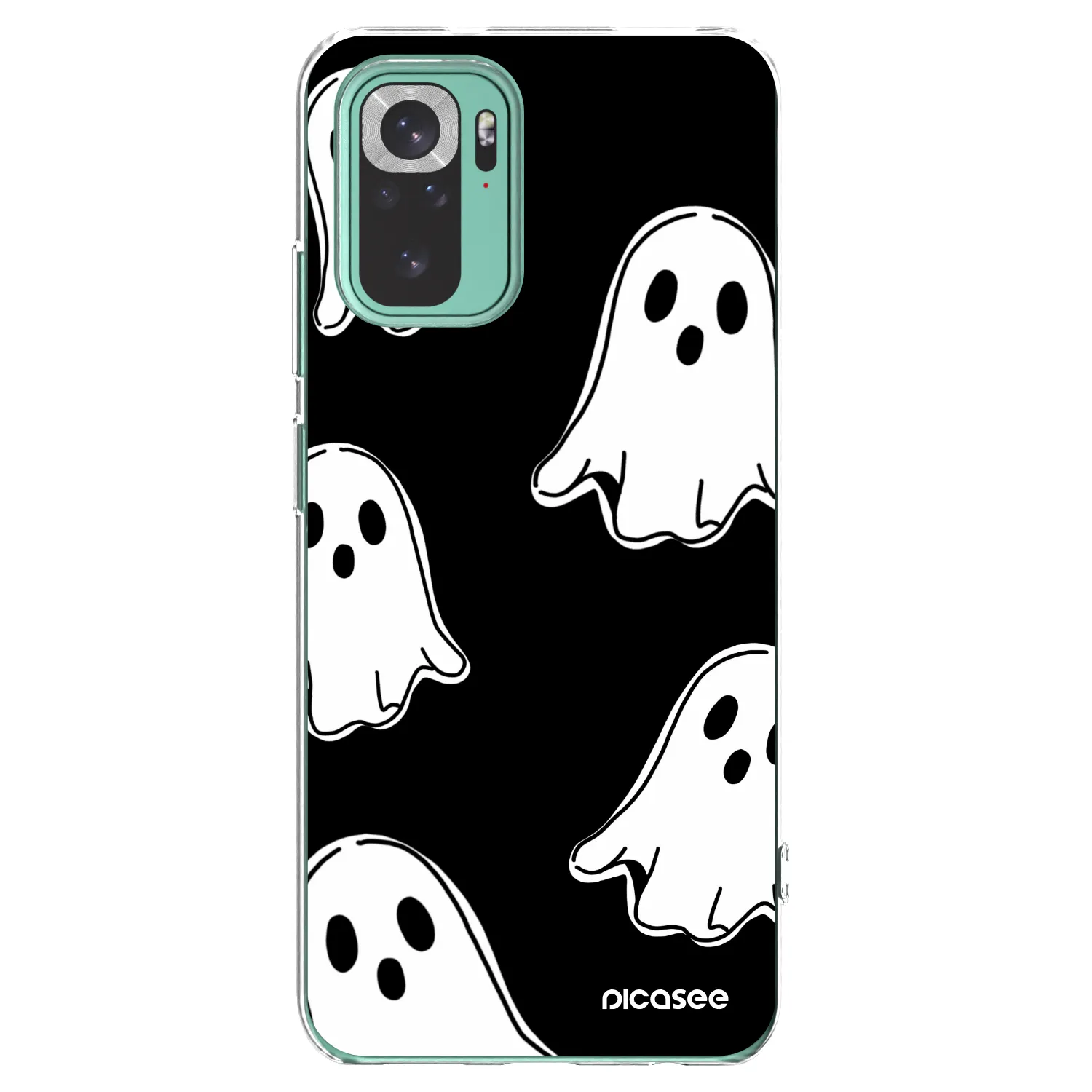 Picasee silikónový prehľadný obal pre Xiaomi Redmi Note 10 Pro - Black ghosts