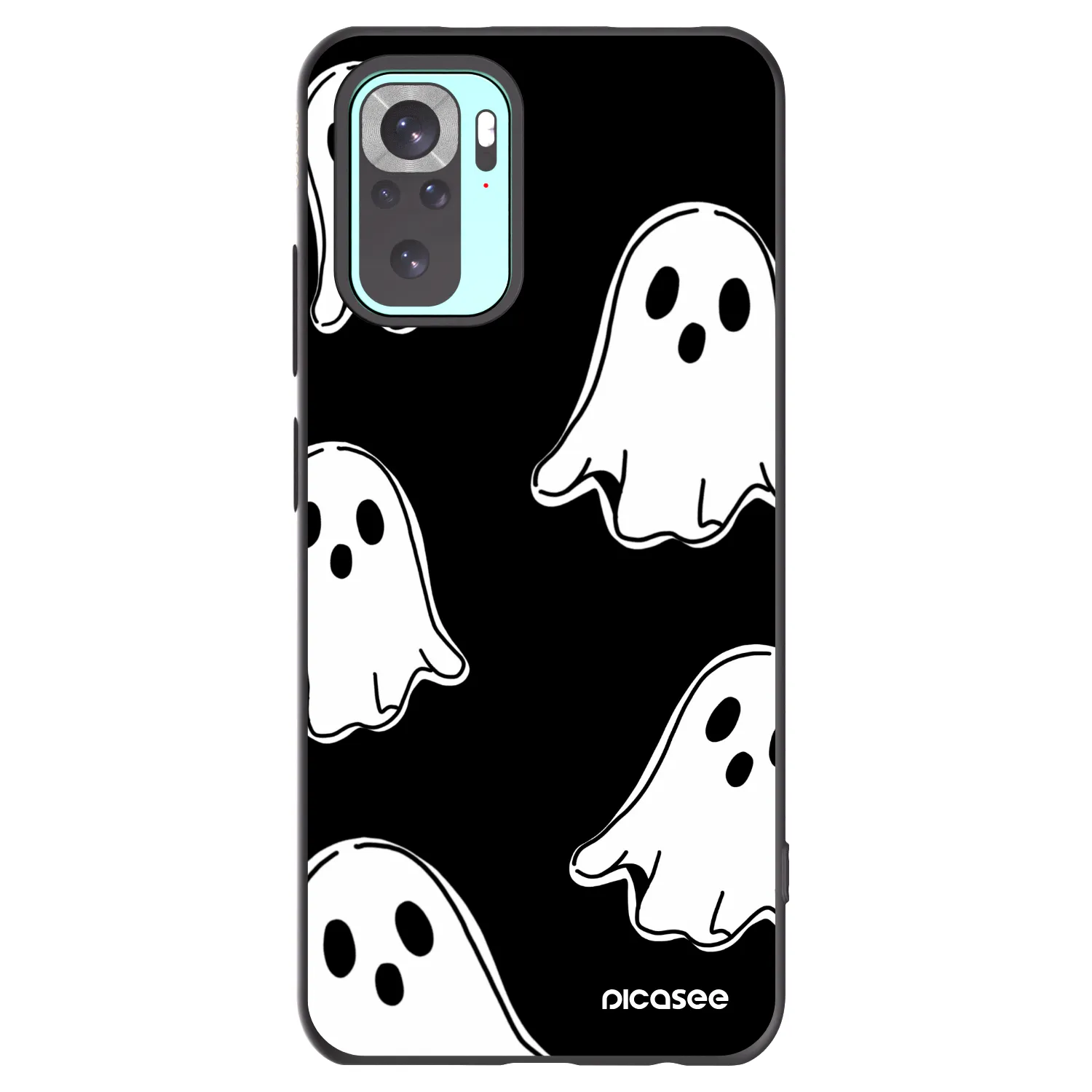 Picasee silikónový čierny obal pre Xiaomi Redmi Note 10 Pro - Black ghosts