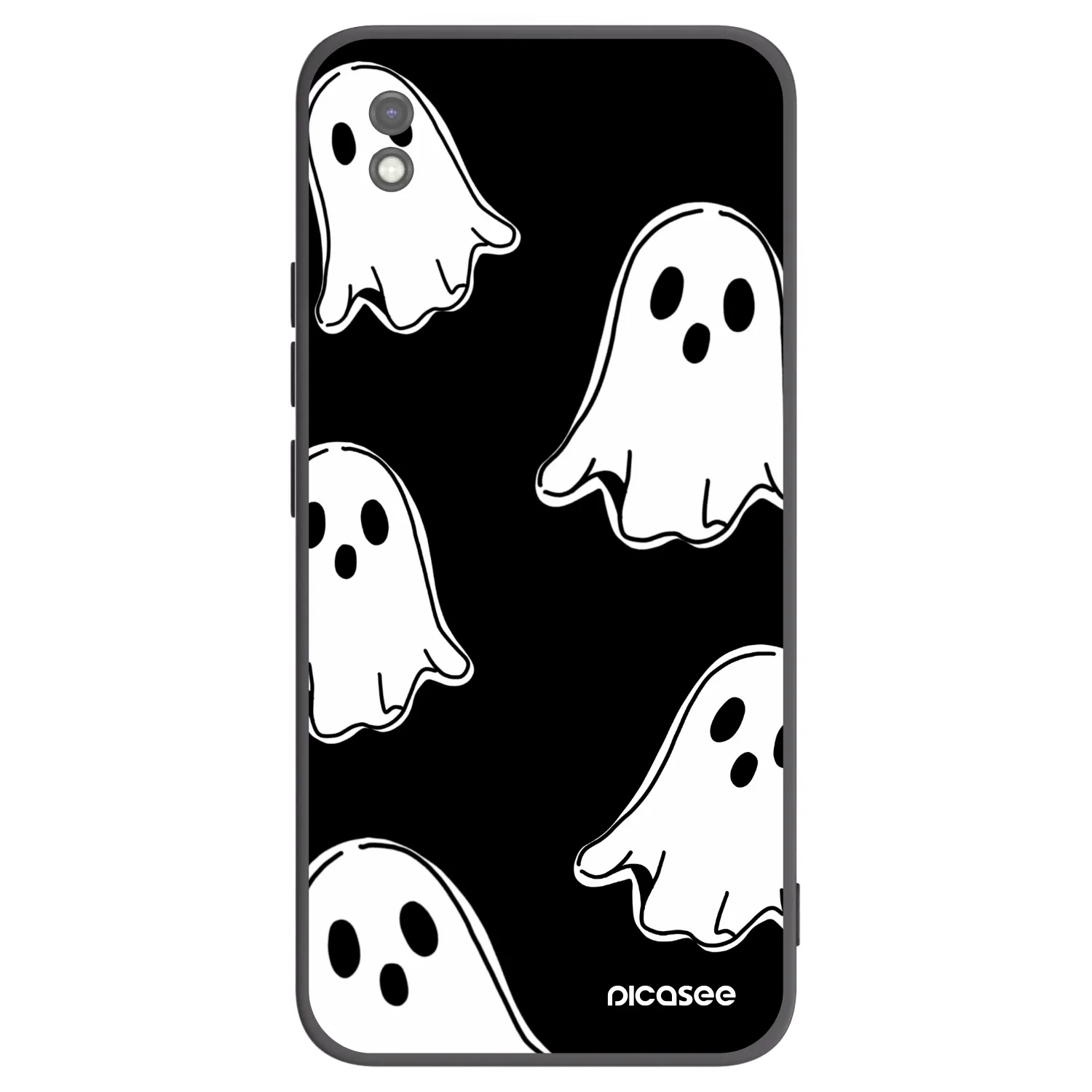 Picasee silikónový čierny obal pre Xiaomi Redmi 9AT - Black ghosts