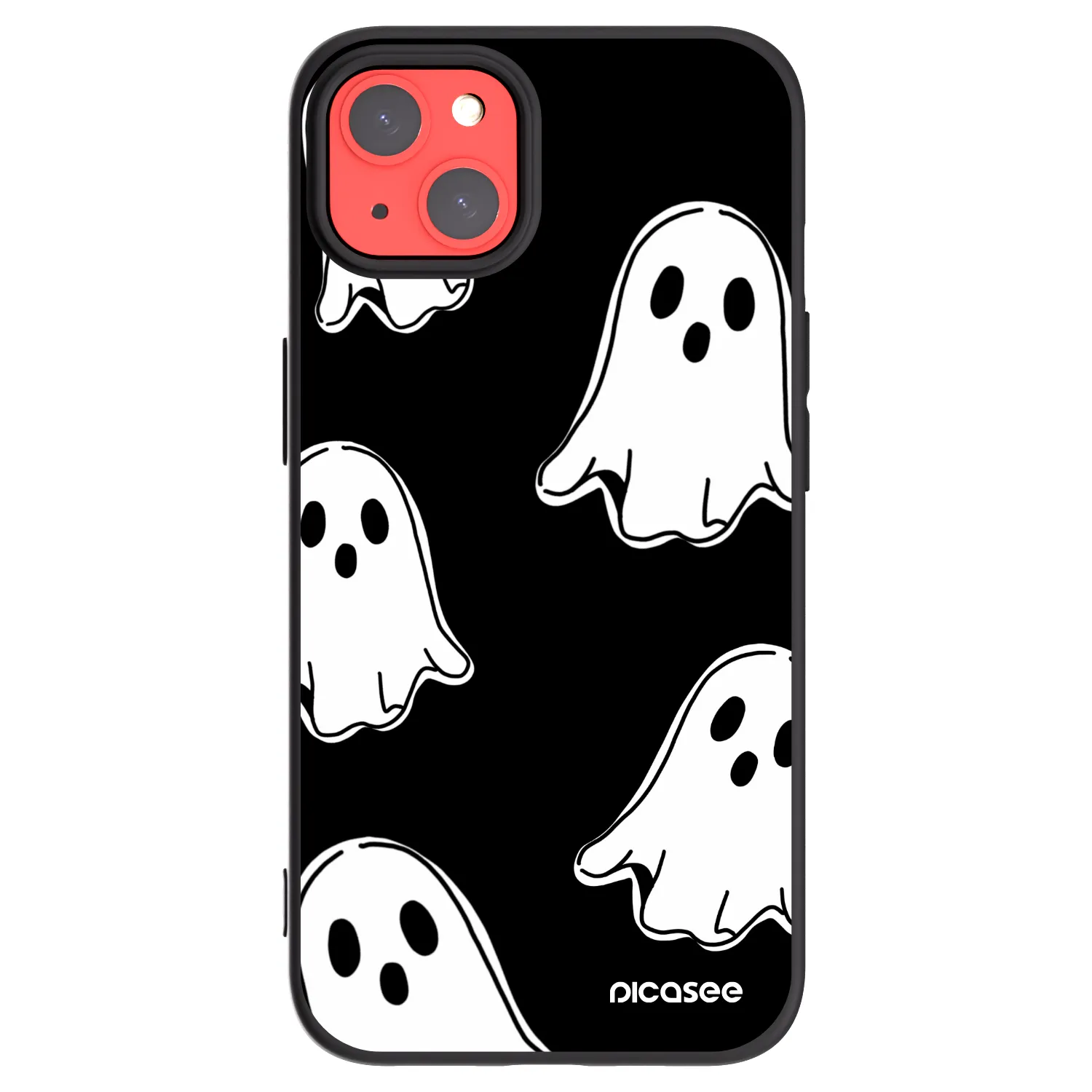 Picasee silikónový čierny obal pre Apple iPhone 13 - Black ghosts