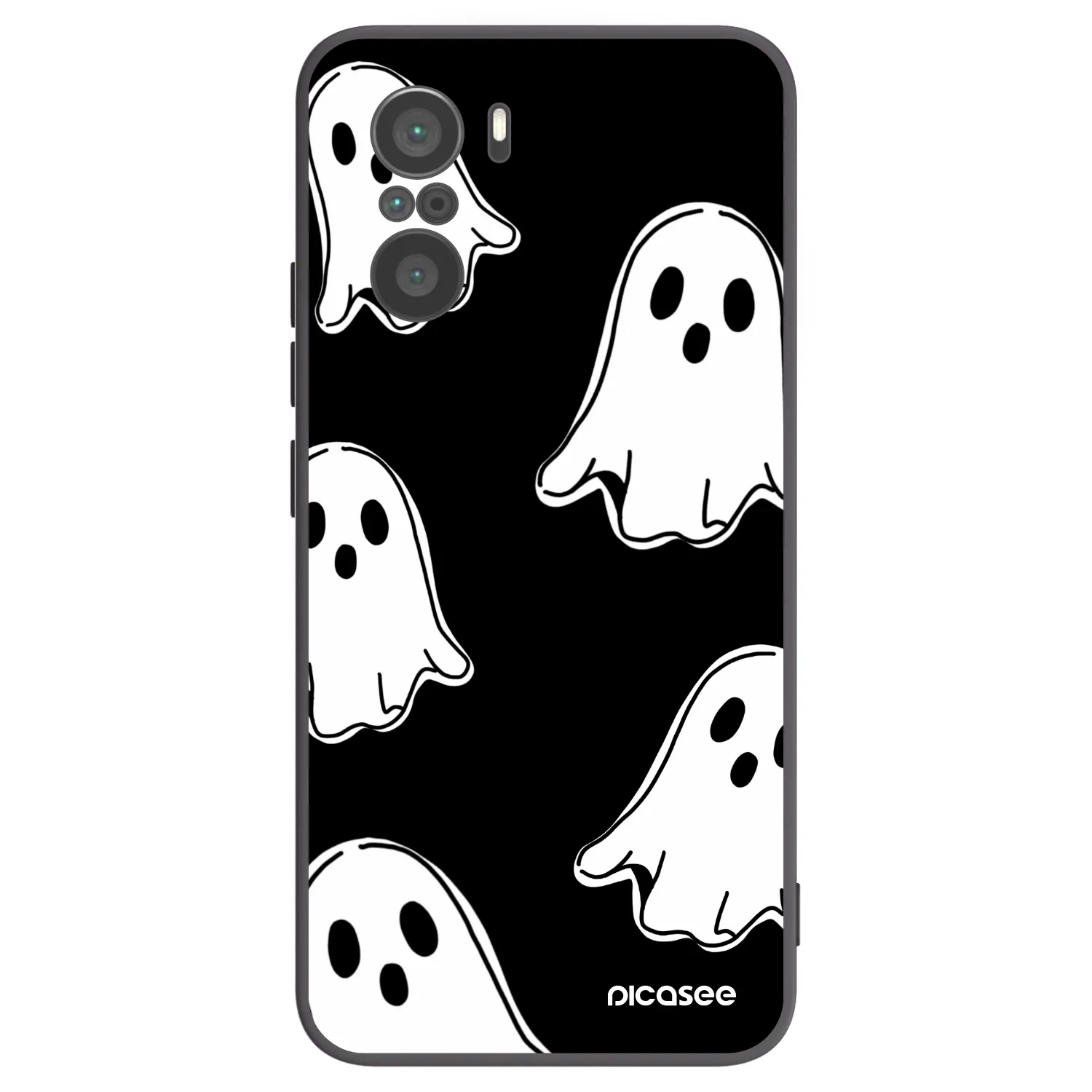 Picasee silikónový čierny obal pre Xiaomi Poco F3 - Black ghosts