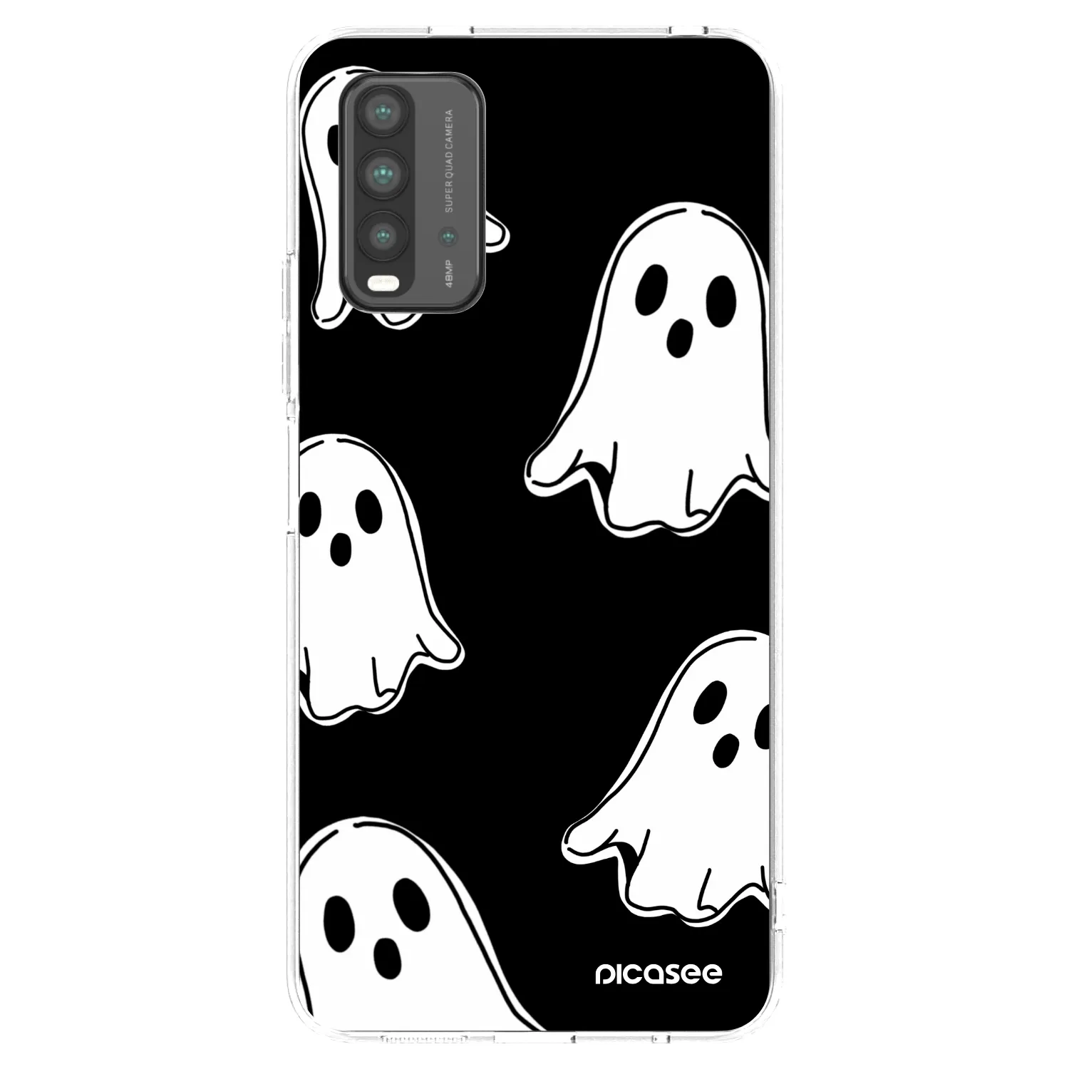 Picasee silikónový prehľadný obal pre Xiaomi Redmi 9T - Black ghosts