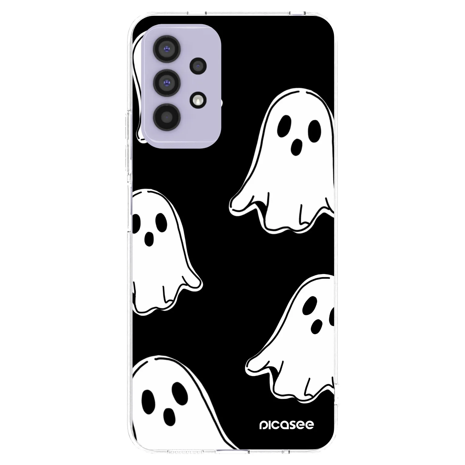 Picasee silikónový prehľadný obal pre Samsung Galaxy A32 4G SM-A325F - Black ghosts