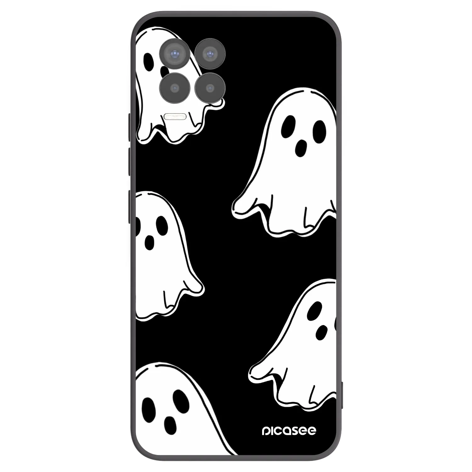Picasee silikónový čierny obal pre Realme 8 4G - Black ghosts