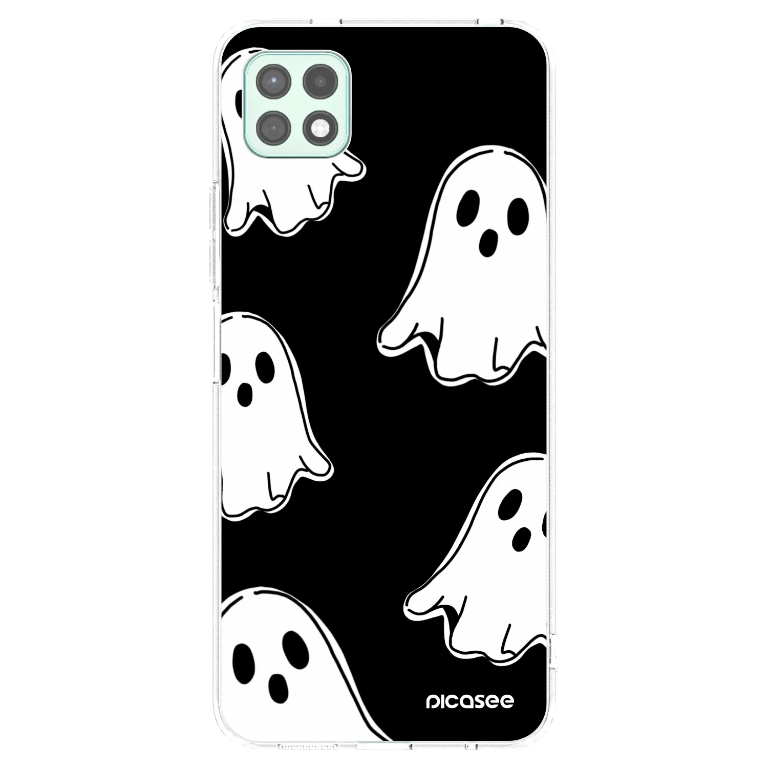 Picasee silikónový prehľadný obal pre Samsung Galaxy A22 A226B 5G - Black ghosts