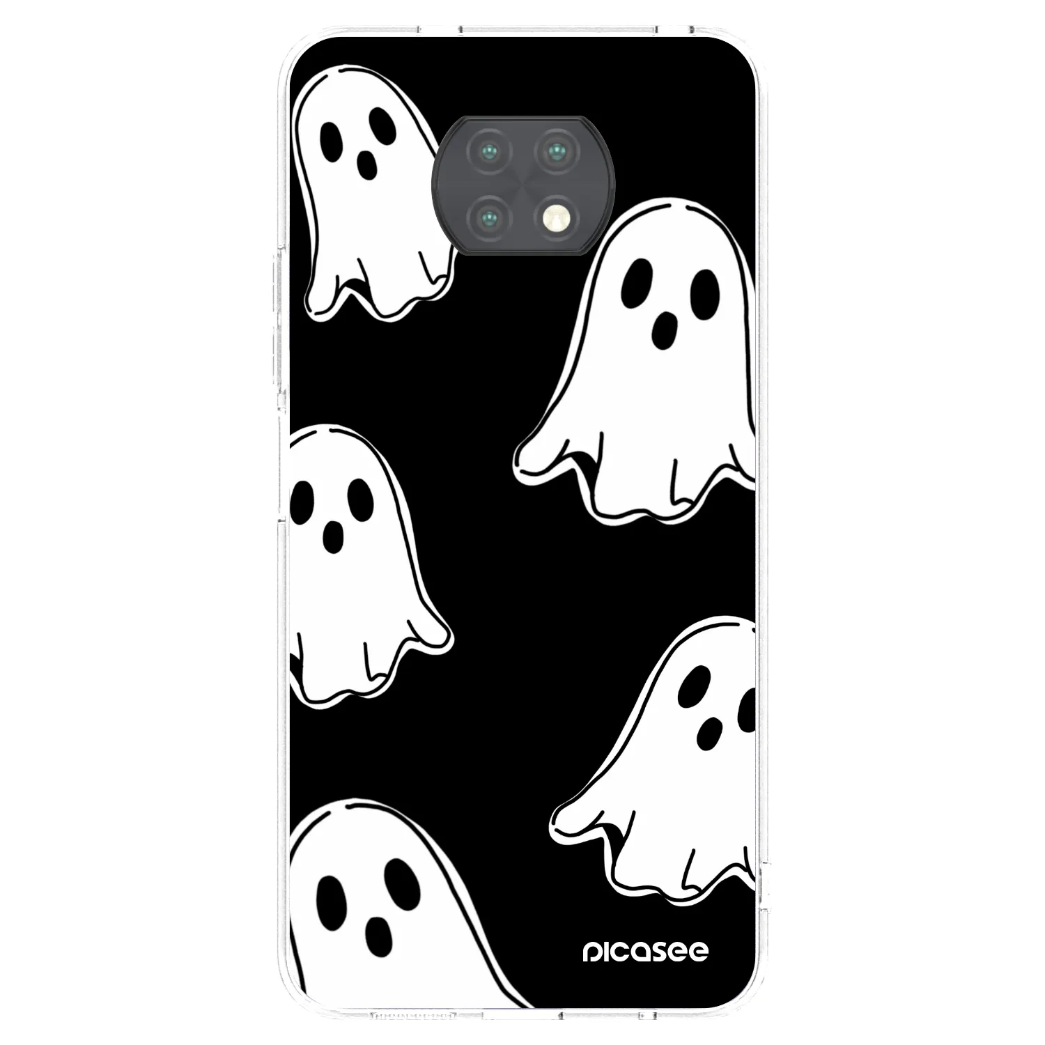 Picasee silikónový prehľadný obal pre Xiaomi Redmi Note 9T - Black ghosts