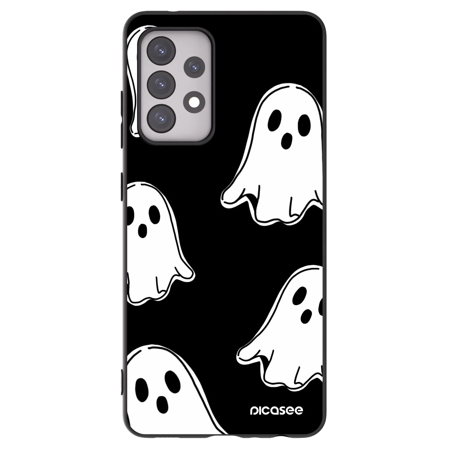 Picasee silikónový čierny obal pre Samsung Galaxy A52s 5G A528B - Black ghosts