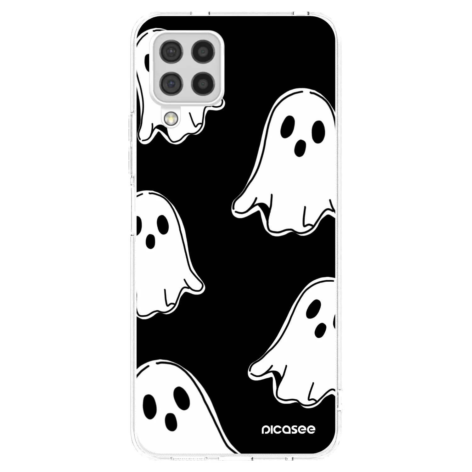 Picasee silikónový prehľadný obal pre Samsung Galaxy A22 A225F 4G - Black ghosts