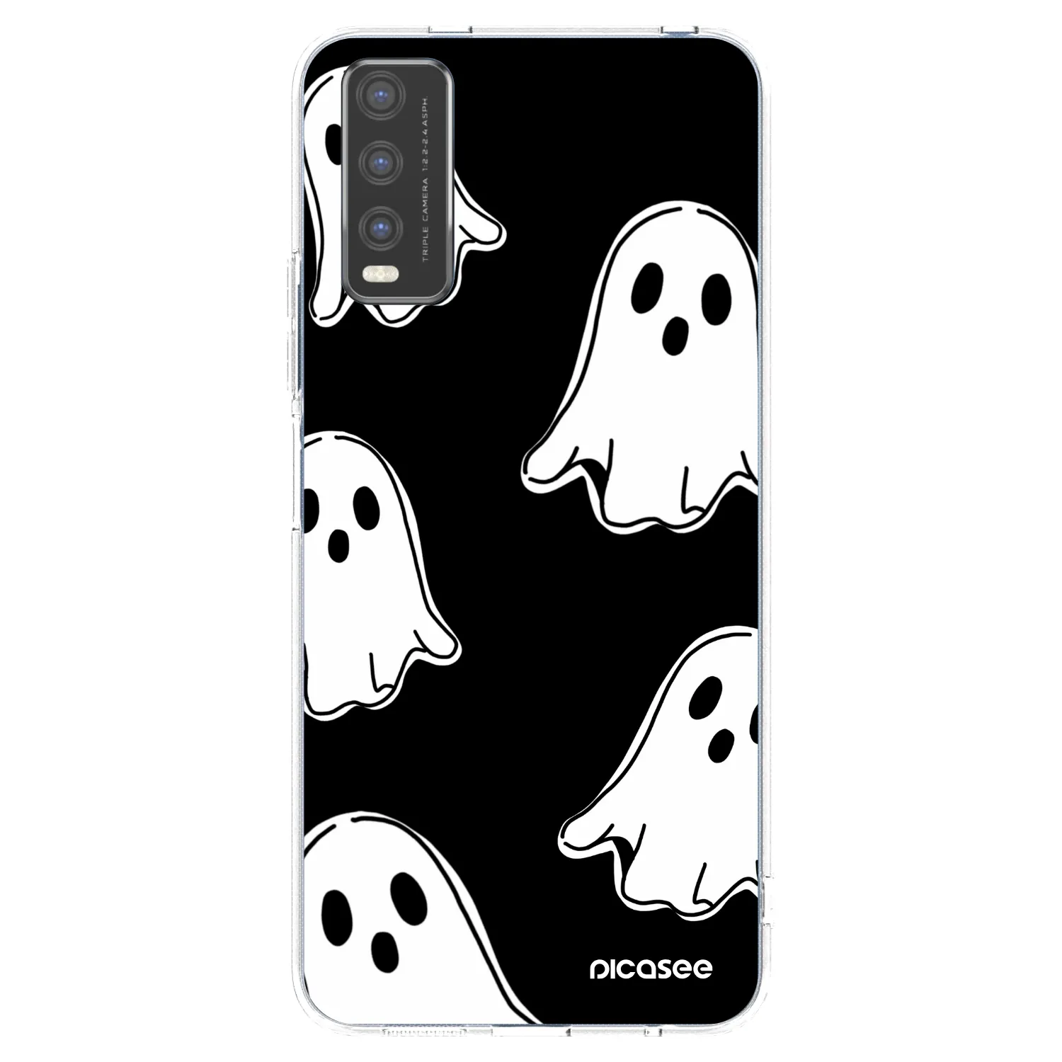 Picasee silikónový prehľadný obal pre Vivo Y20s - Black ghosts