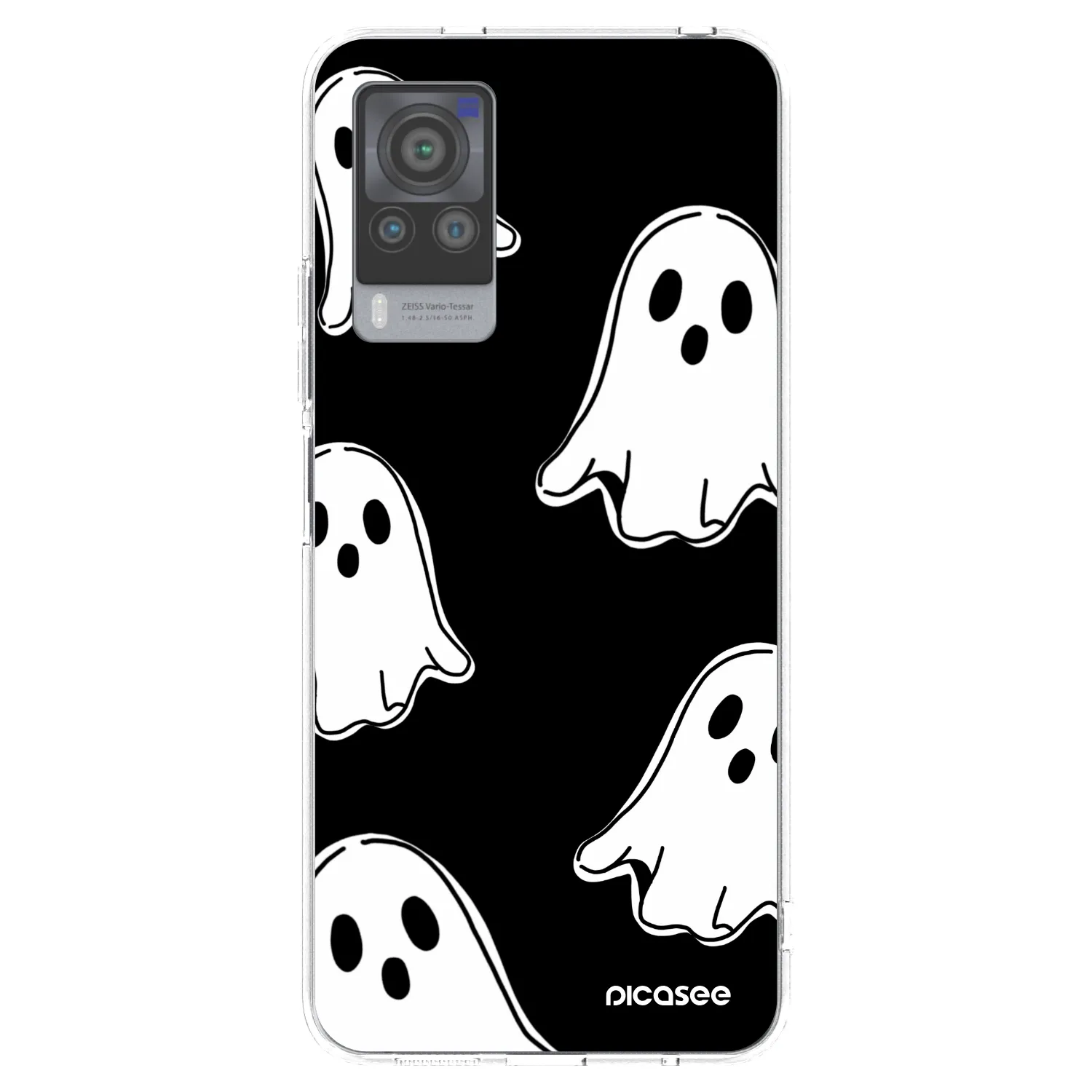 Picasee silikónový prehľadný obal pre Vivo X60 Pro 5G - Black ghosts