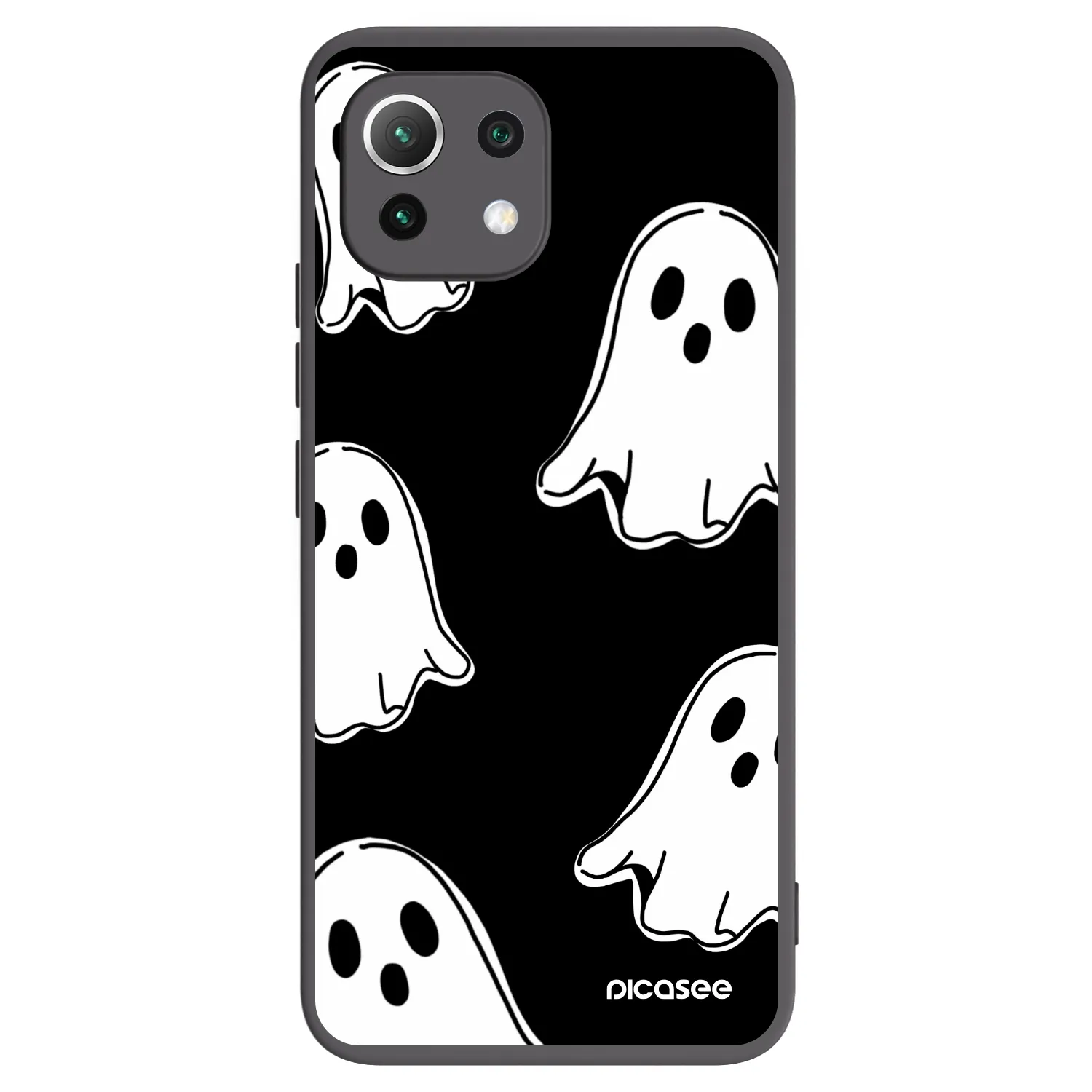 Picasee silikónový čierny obal pre Xiaomi 11 Lite 5G NE - Black ghosts