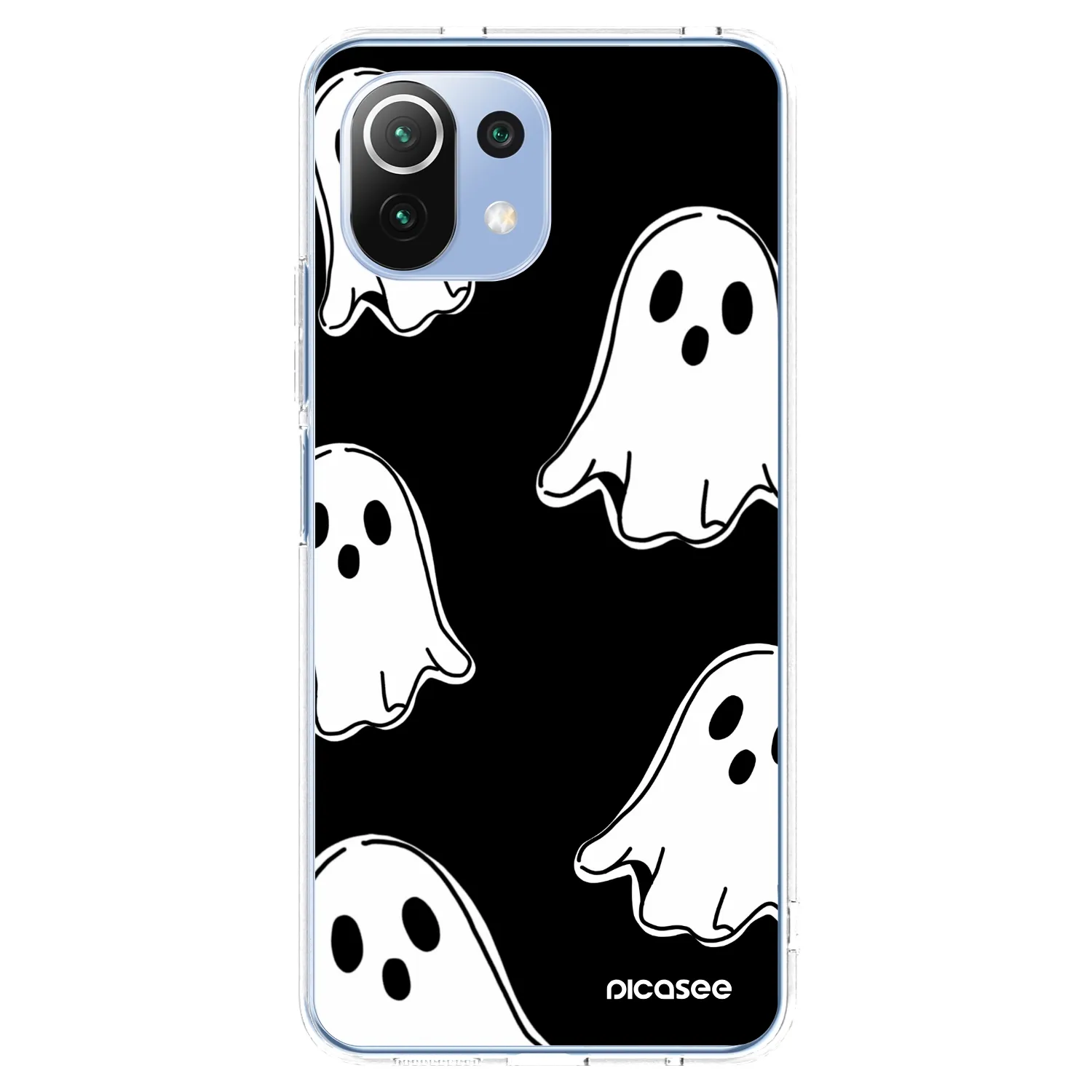 Picasee silikónový prehľadný obal pre Xiaomi 11 Lite 5G NE - Black ghosts