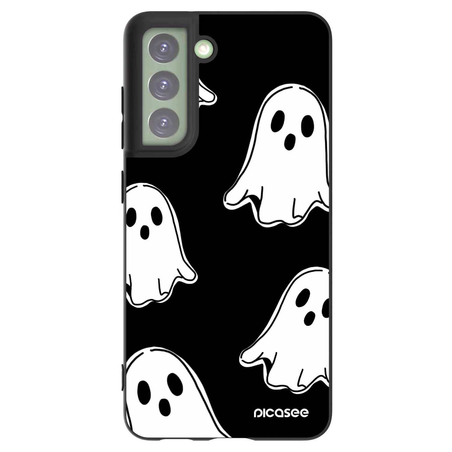 Picasee silikónový čierny obal pre Samsung Galaxy S21 FE 5G - Black ghosts