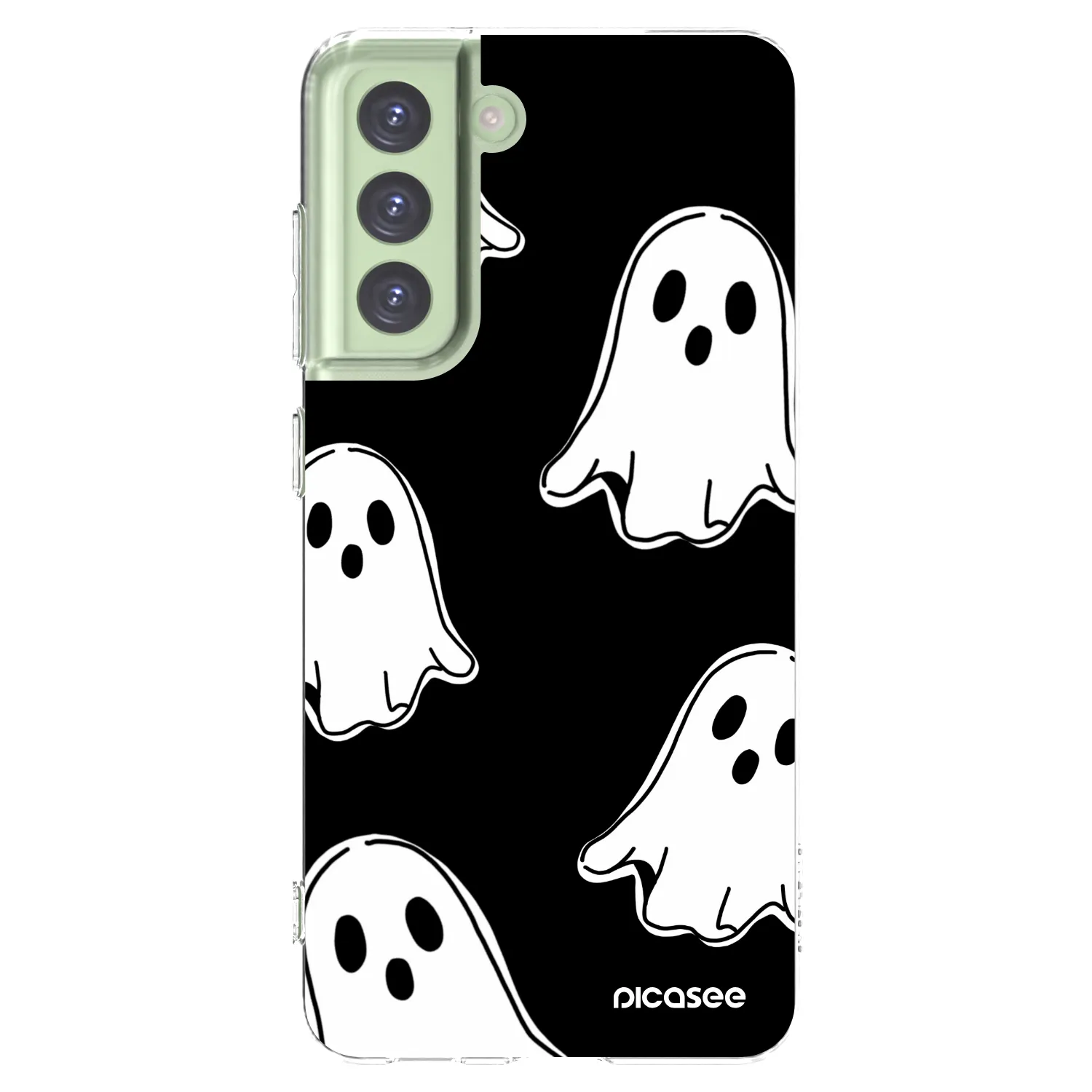 Picasee silikónový prehľadný obal pre Samsung Galaxy S21 FE 5G - Black ghosts