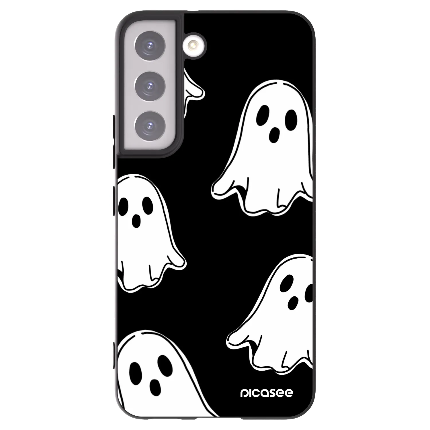 Picasee silikónový čierny obal pre Samsung Galaxy S22 5G - Black ghosts