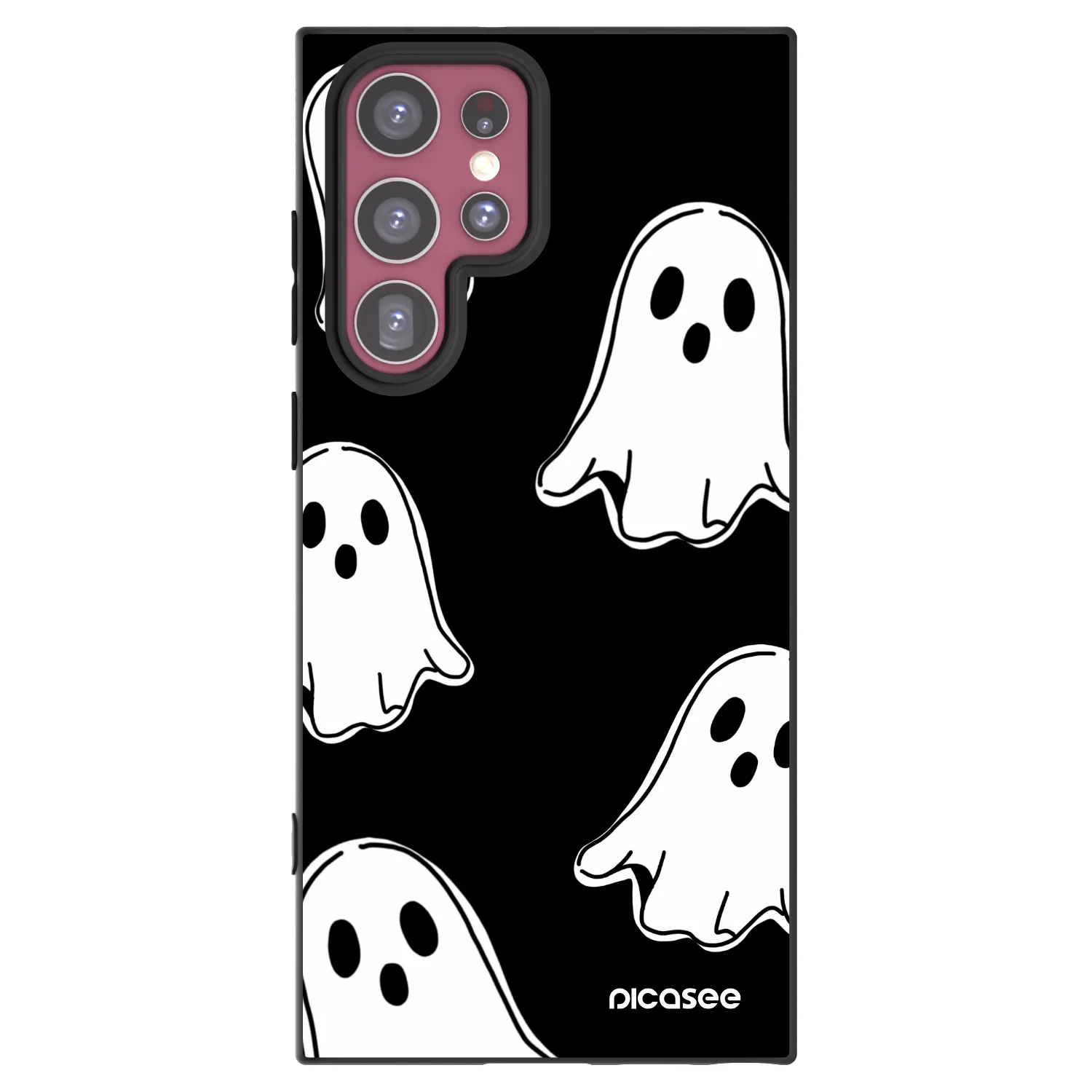 Picasee silikónový čierny obal pre Samsung Galaxy S22 Ultra 5G - Black ghosts