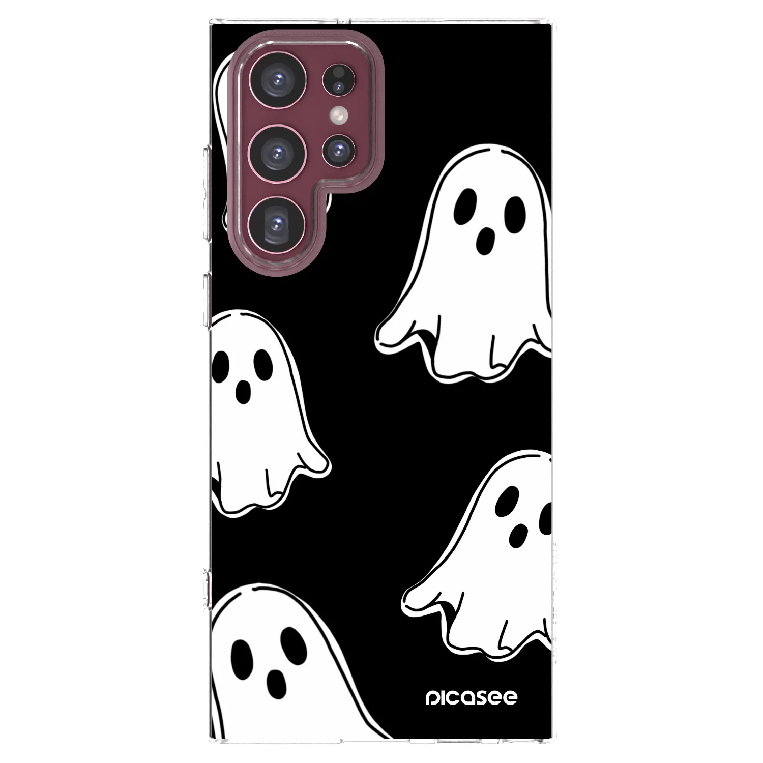 Picasee silikónový prehľadný obal pre Samsung Galaxy S22 Ultra 5G - Black ghosts