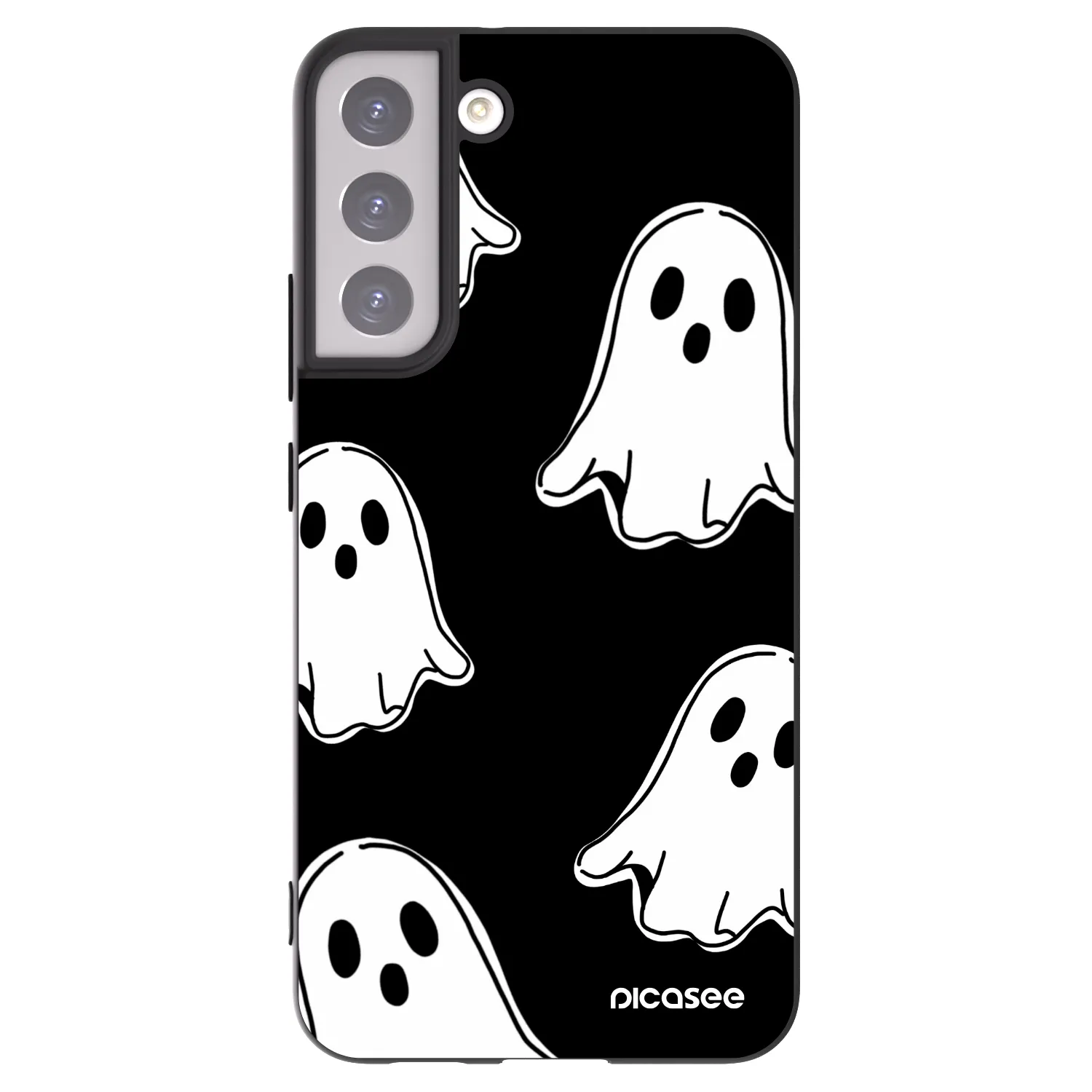 Picasee silikónový čierny obal pre Samsung Galaxy S22+ 5G - Black ghosts