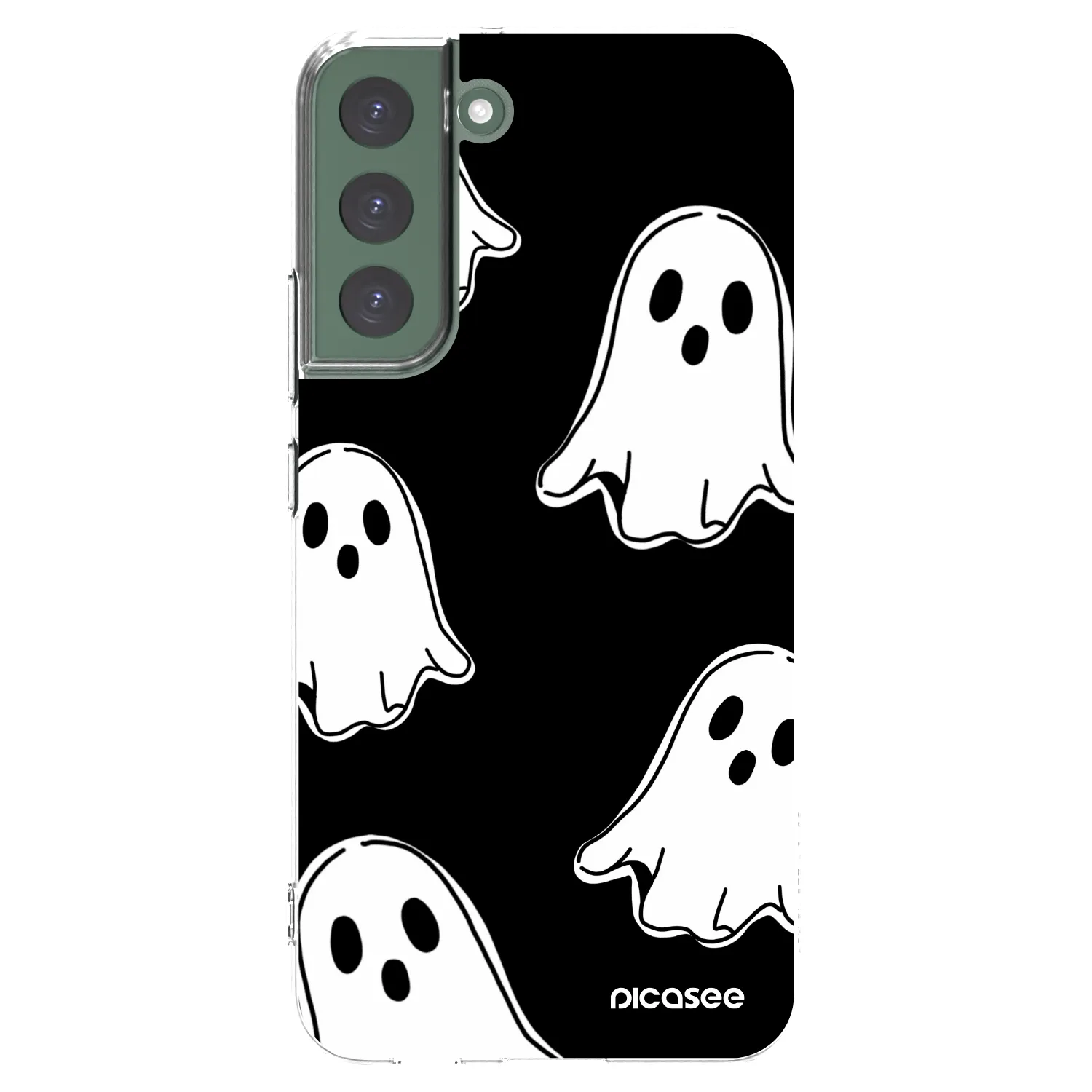 Picasee silikónový prehľadný obal pre Samsung Galaxy S22+ 5G - Black ghosts