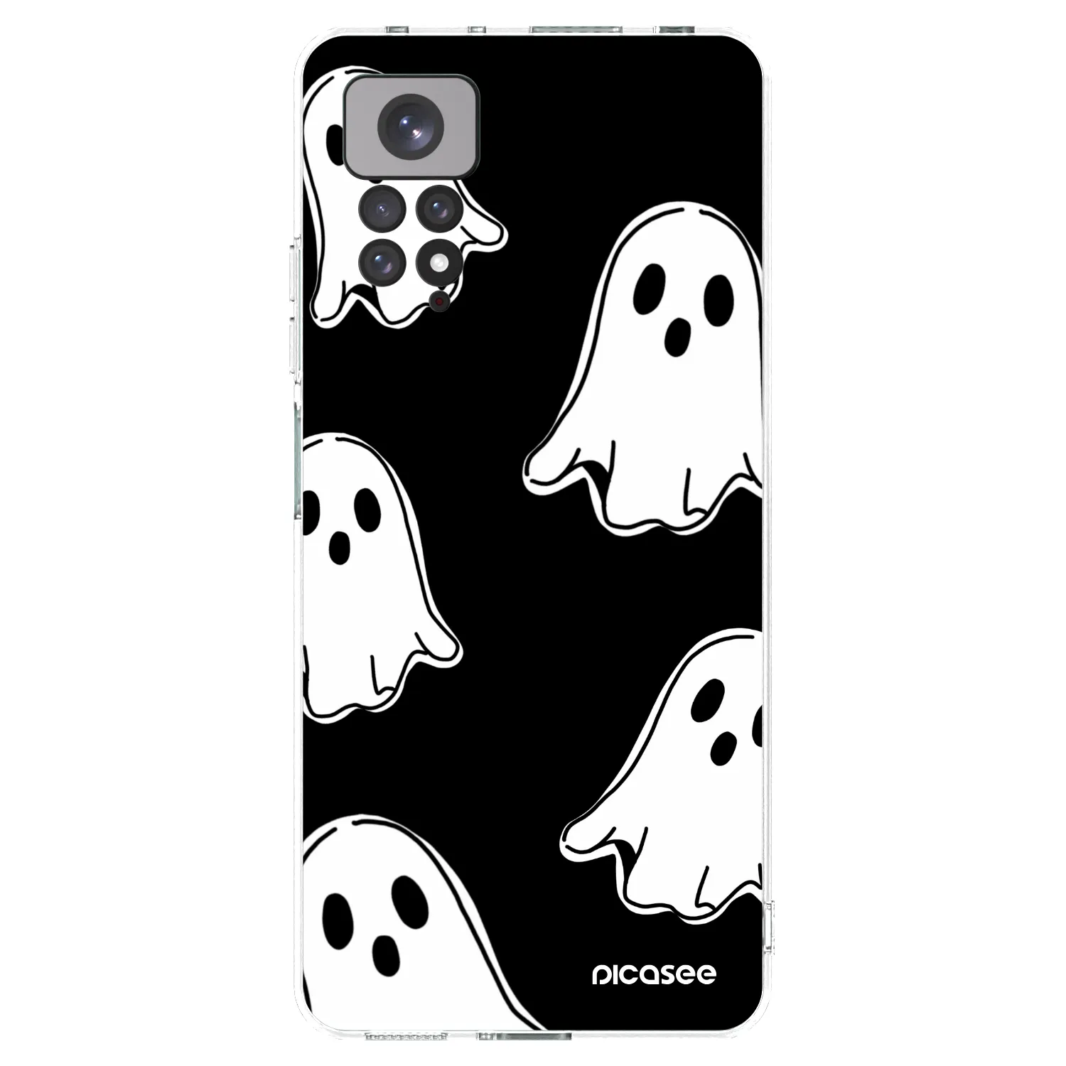 Picasee silikónový prehľadný obal pre Xiaomi Redmi Note 11S 4G - Black ghosts