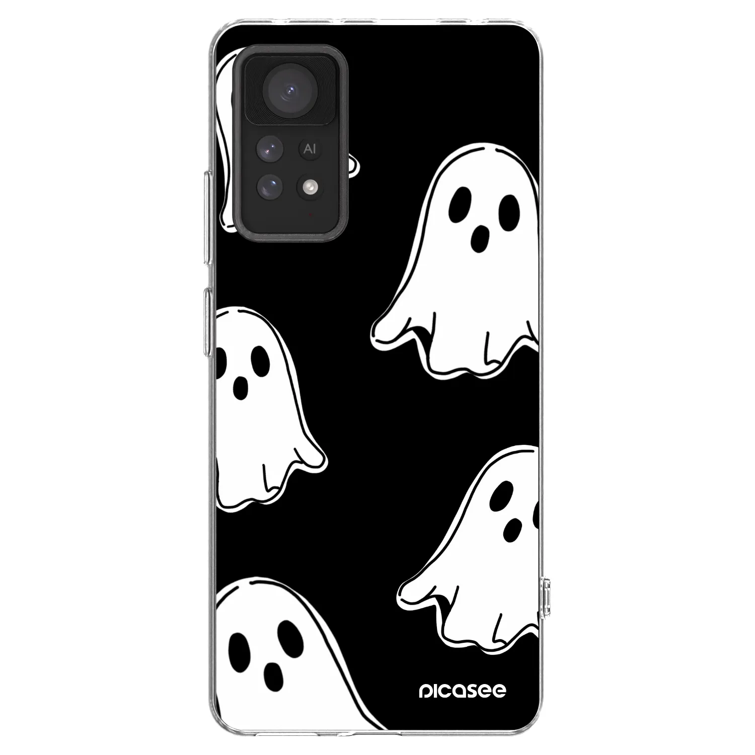Picasee silikónový prehľadný obal pre Xiaomi Redmi Note 11 Pro - Black ghosts