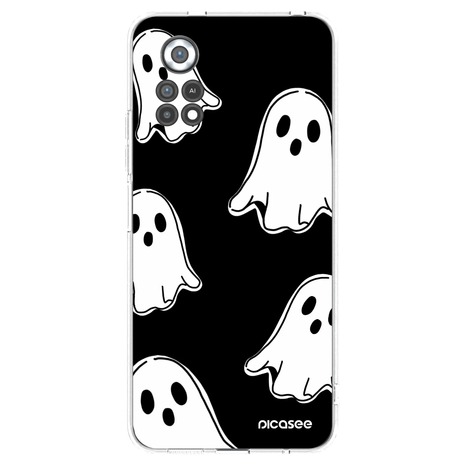 Picasee silikónový prehľadný obal pre Xiaomi Poco X4 Pro 5G - Black ghosts