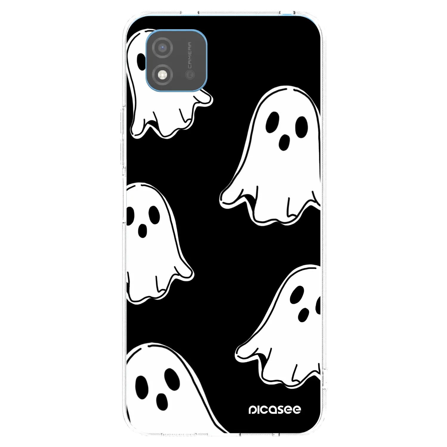 Picasee silikónový prehľadný obal pre Realme C11 (2021) - Black ghosts