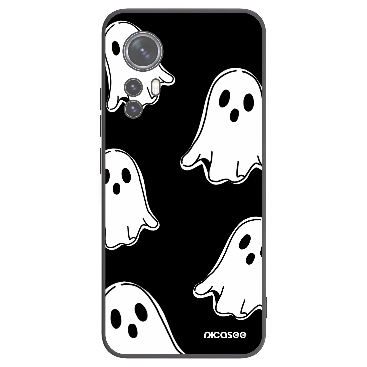 Picasee silikónový čierny obal pre Xiaomi 12 - Black ghosts