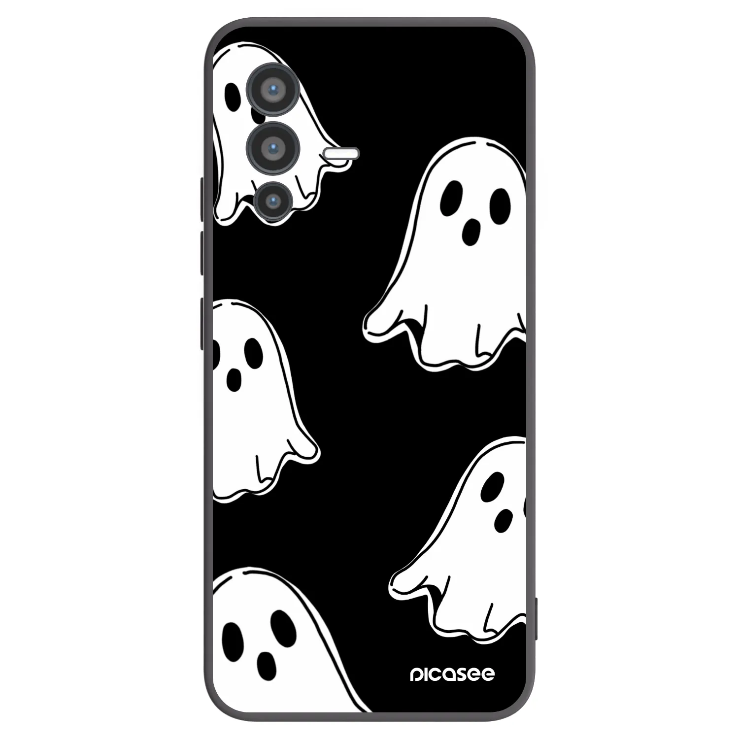 Picasee silikónový čierny obal pre Vivo V23 5G - Black ghosts