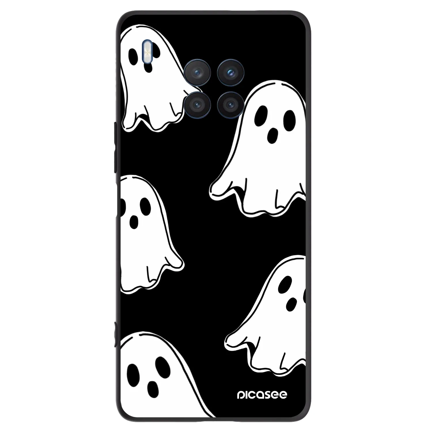 Picasee silikónový čierny obal pre Honor 50 Lite - Black ghosts