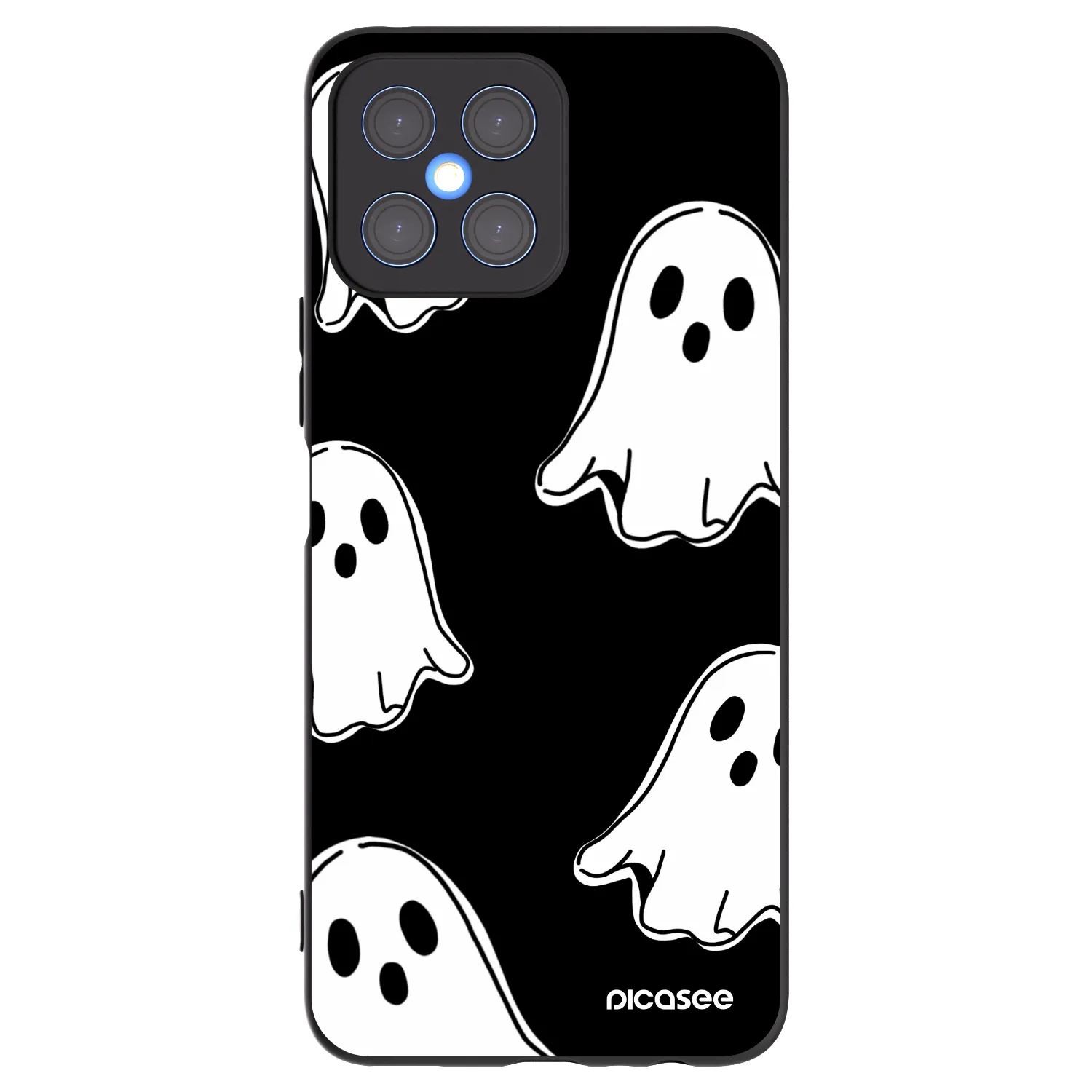 Picasee silikónový čierny obal pre Honor X8 4G - Black ghosts