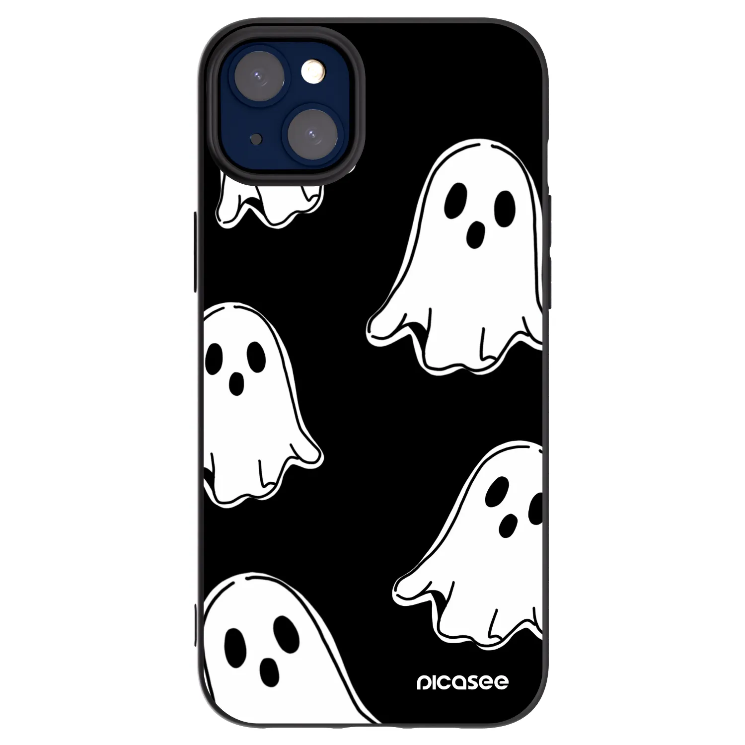 Picasee silikónový čierny obal pre Apple iPhone 14 Plus - Black ghosts