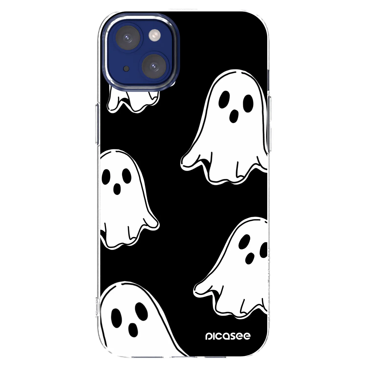 Picasee silikónový prehľadný obal pre Apple iPhone 14 Plus - Black ghosts