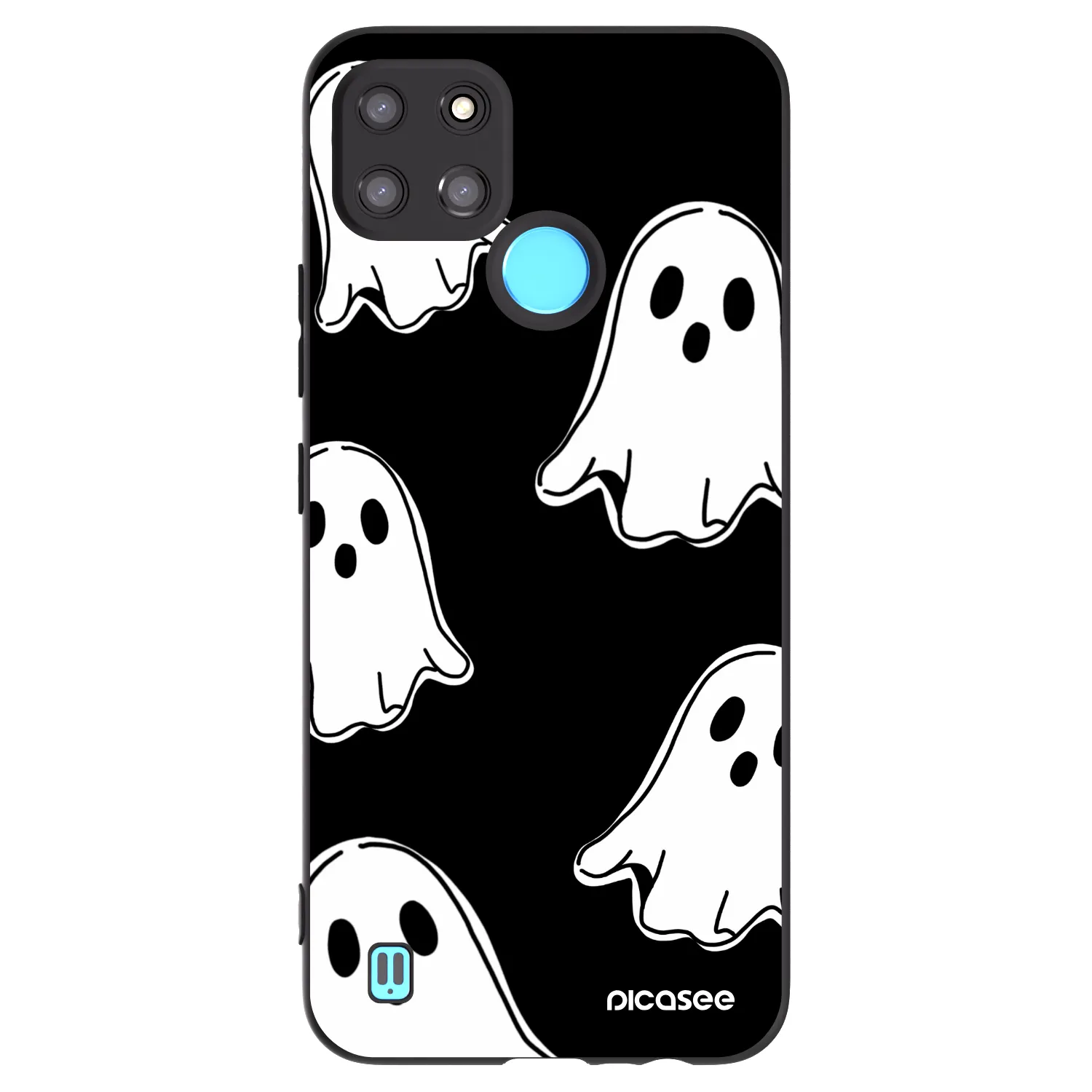 Picasee silikónový čierny obal pre Realme C21Y - Black ghosts